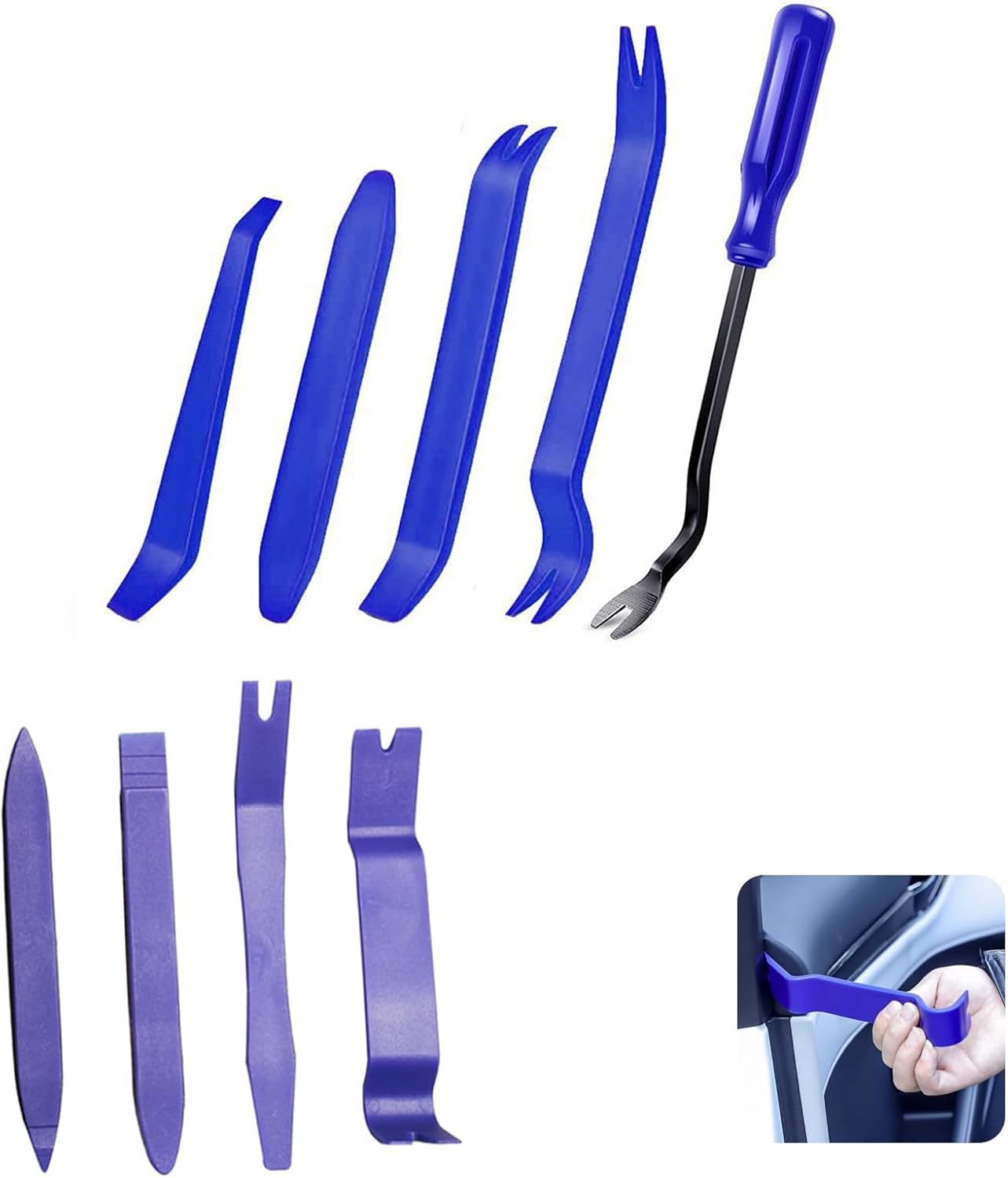 9-Piece Set for Easy Car Interior and Exterior Maintenance, Durable Nylon Material, Professional Trim Removal Tools Kit, Ergonomic Design for Effortless Use image number 3