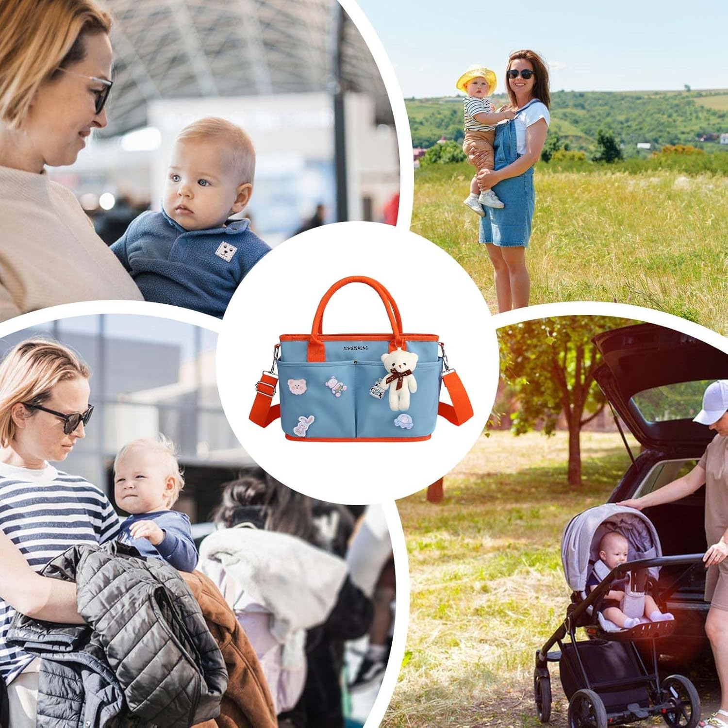 Tote Diaper Bag - Large Capacity Waterproof Women Satchel Purses | Travel Multi-Purpose Tote Diaper Bag, Large Opening Nursery Storage with Dry Wet Separation