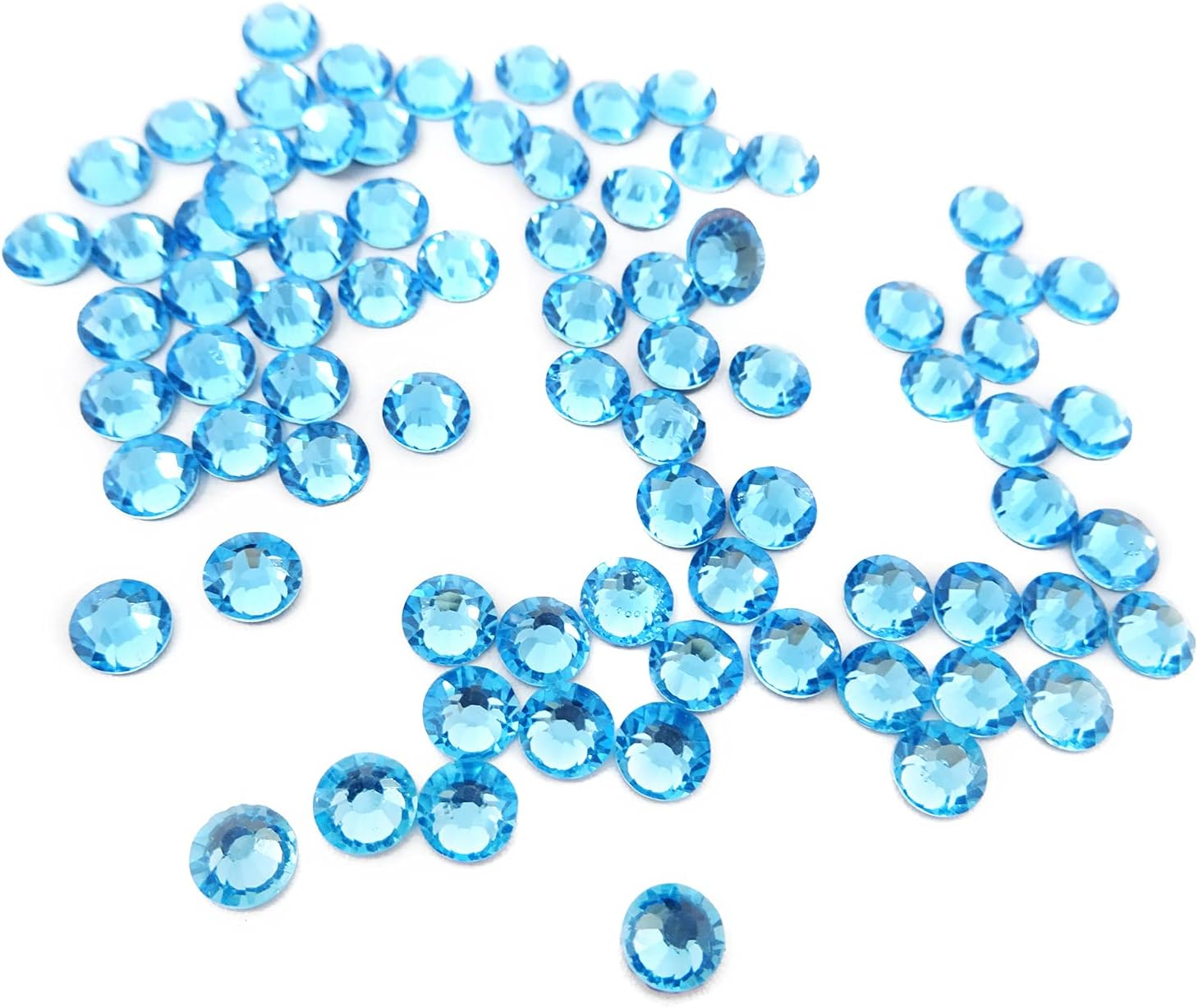 Honbay 1440 Pieces SS20 5Mm Hotfix Rhinestones Sparkly Flatback Rhinestones round Crystal Gems (Light Blue) - Gold image number 3