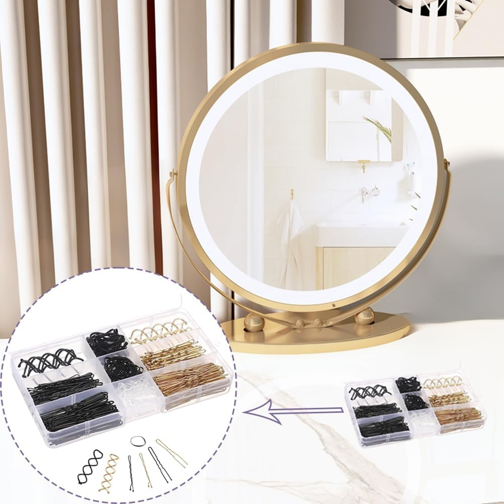 Bobby Pins, 356 Piece Hair Pins Set, Spiral Hair Clips Set, U-Shaped Wave Shape Hair Clips with Storage Box for Girls, Children, Hair Styler, Women image number 6