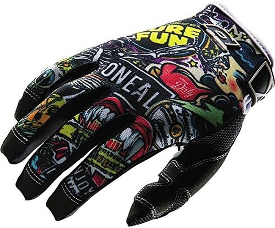 O'Neal 0385-129 Jump Gloves with Crank Graphic (Black/Multicolor, Size 9) image number 5