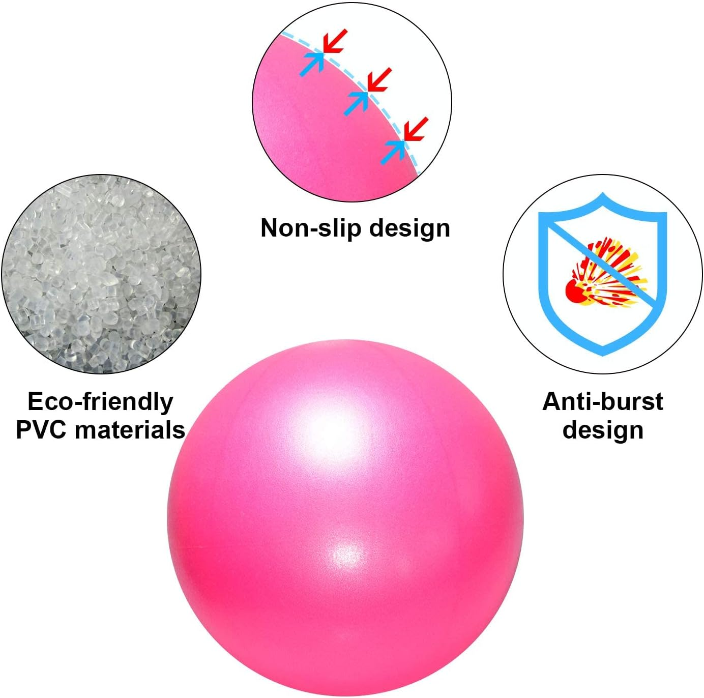 Topbine 2 Pcs Pilates Ball 23Cm Small Exercise Ball Stability Ball for Yoga Barre Core Training and Physical Therapy- Comes with Inflatable Straw image number 1