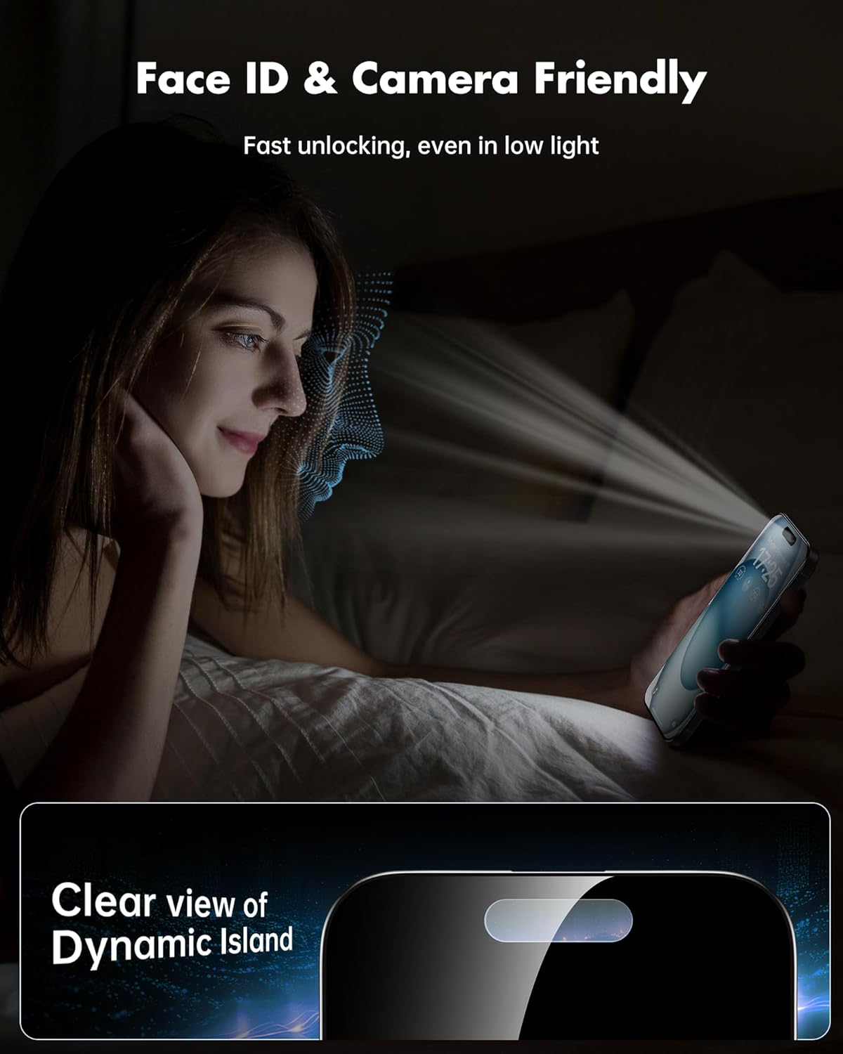 Unbreakcable Privacy Screen Protector for Iphone 15 (6.1 Inch), Pack of 2 + 2 Camera Protection Films, 25&deg; Anti-Spy, 9H Hardness, Anti-Fingerprint, HD Clarity Tempered Glass image number 1