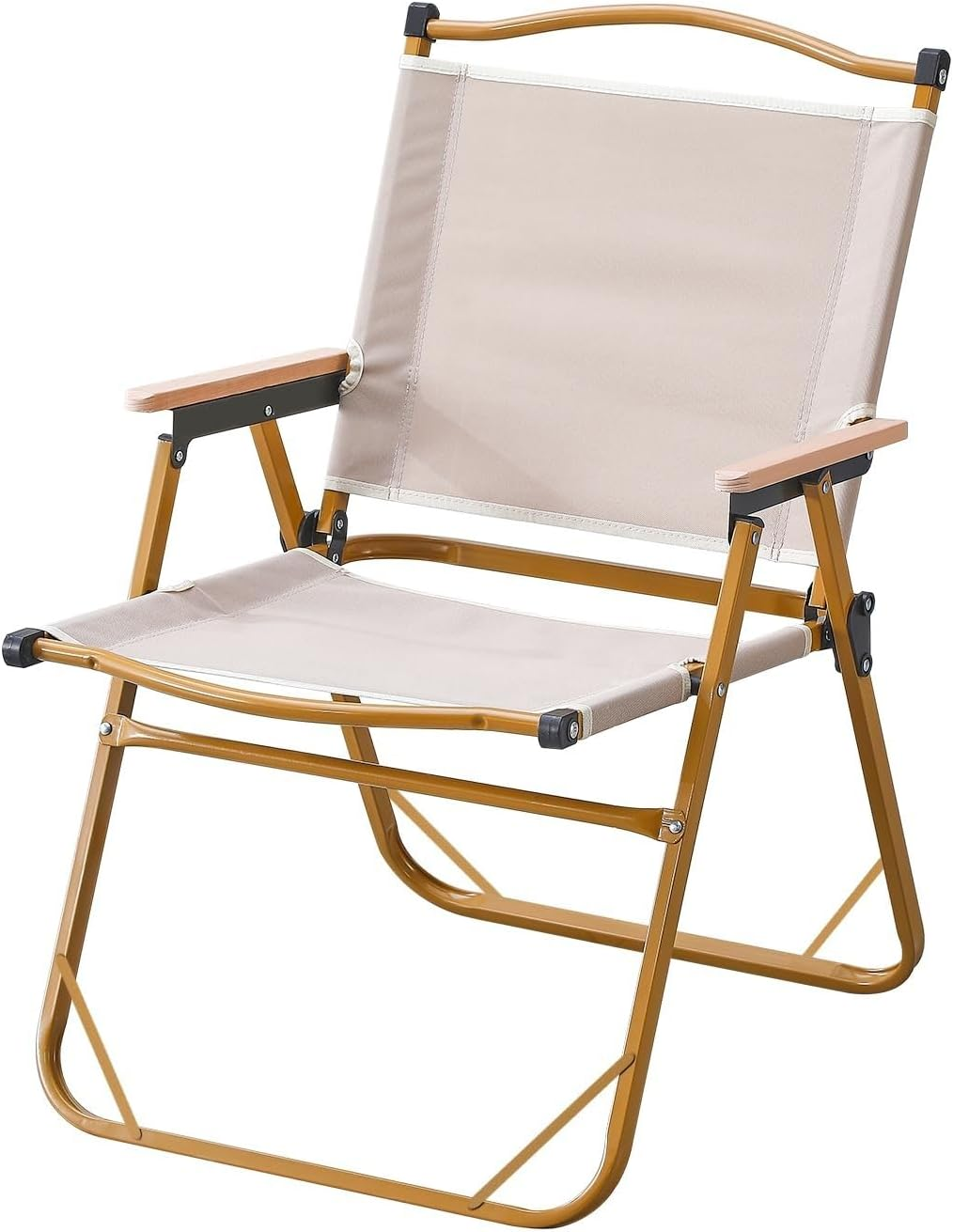 Folding Camping Chair, Lightweight, Portable & Sturdy with Wooden Armrests - Durable Outdoor Chair Camp Seat for Adults, Beach, Picnic, and Patio image number 2