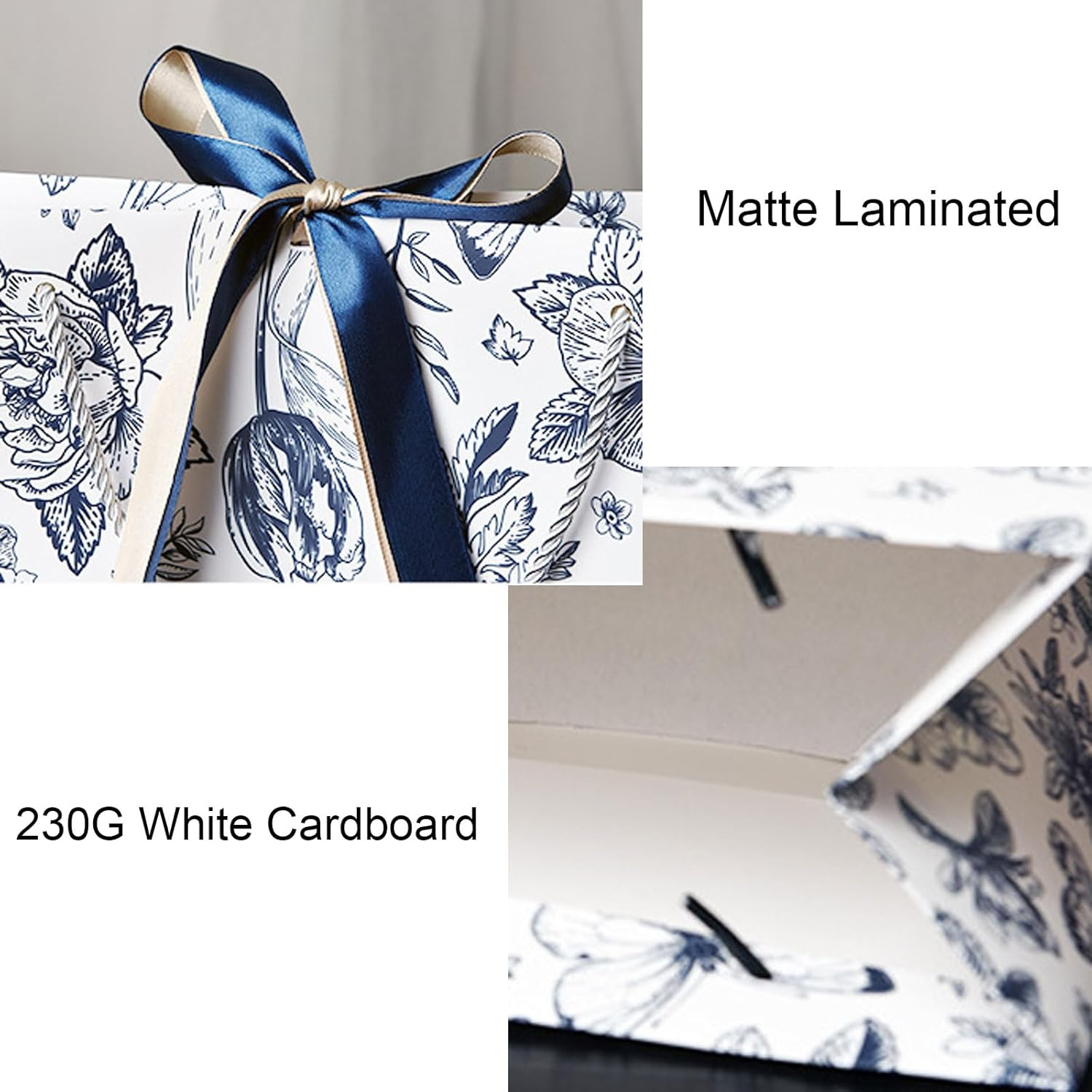 Extra Large Gift Bags Set,10 Pack Shopping Bags for Clothes Shoes,Cardboard Birthday Party Gift Bags 15.5"X 11.8"X5.9" image number 1