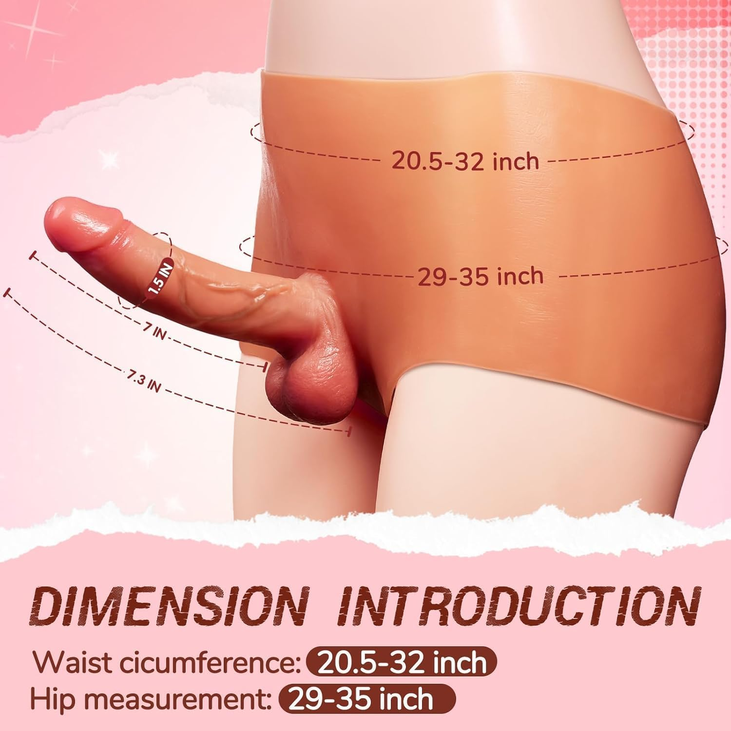 Strap on Dildo Sex Toys - Strap on Harness High Elastic Silicone Wearable Dildos Panties with 7.3'' Solid, Realistic Dildo Transgender Clothing Adult Sex Toy for Lesbians Couple image number 2