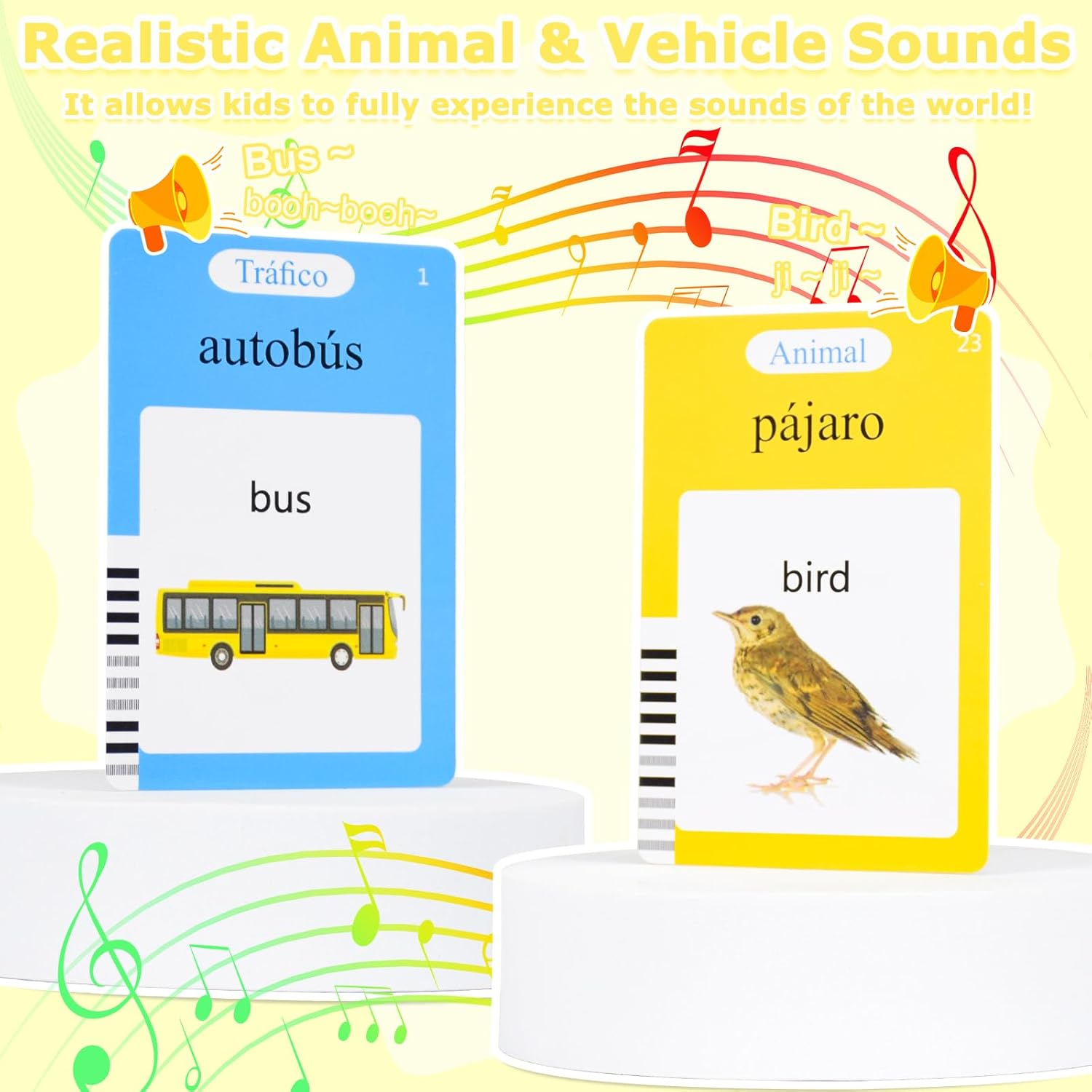 SAYEEC Toddlers Bilingual Talking Flash Cards Spanish English Montessori Toys with 510 Sight Words Kids Speech Therapy Autism Sensory Toys Learning Educational Gifts for 3 4 5 6 7 Years Old Boys Girls image number 2