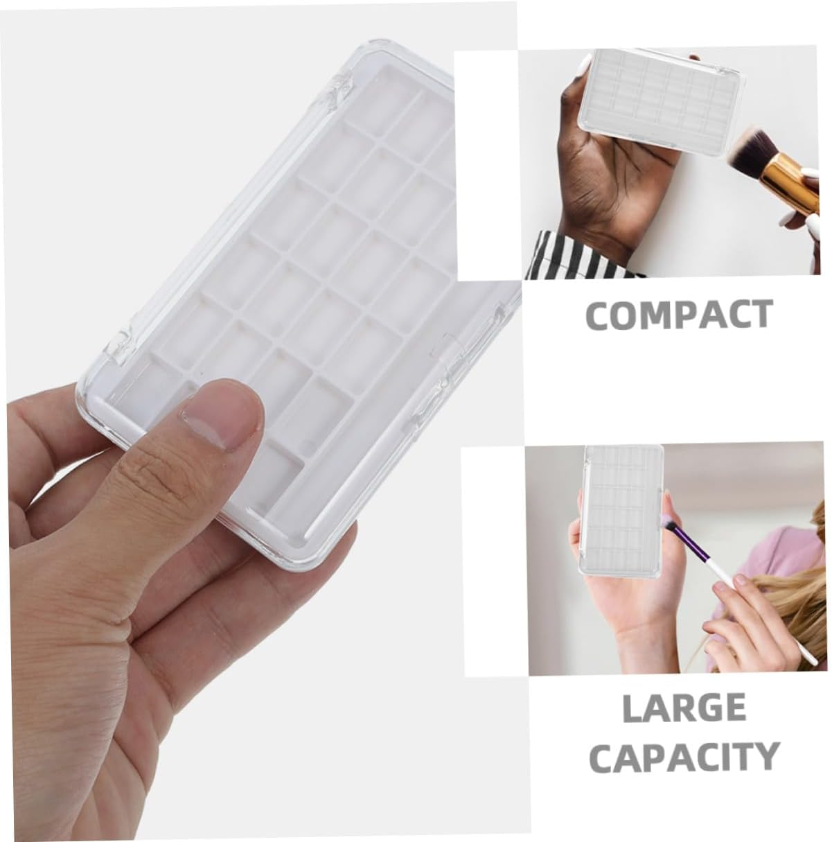 HOOTNEE 2PCS Empty Lipstick Palette with DIY Makeup Container Transparent Lid Compact Professional Eyeshadow Blush Storage Case for Women Travel image number 3