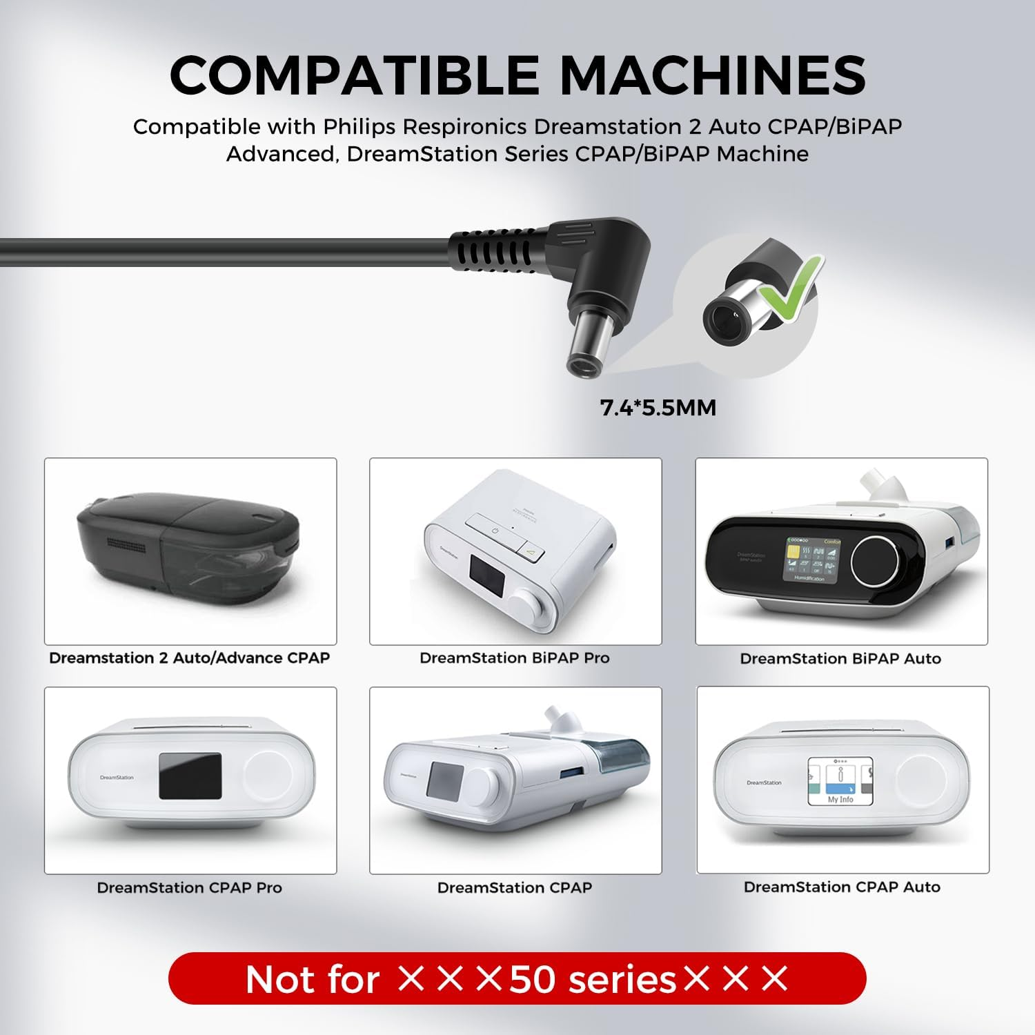 KFD 12V 80W Dream Station 2 Adapter Compatible with Phillips Respironics CPAP Dreamstation 2 Advanced Auto Pro Ref 1144267 MEA080A12C 1118499 1005894 DSX510 DSX520 660P 667P 760 760P 767P Systemone 60 image number 5