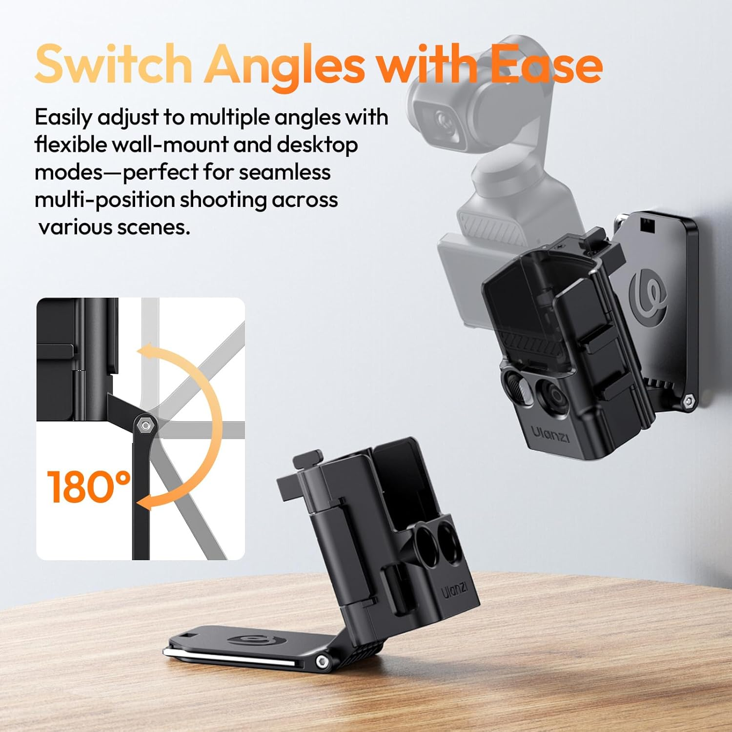 ULANZI PK15 Magnetic Mount Stand Compatible with DJI Osmo Pocket 3 Accessories,Quick Release Mount Action Camera Base for DJI Osmo Pocket 3 4 image number 3