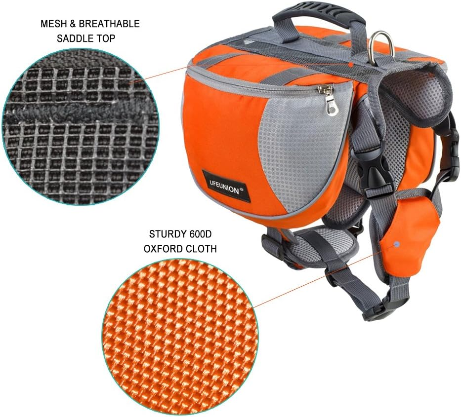 Adjustable Service Dog Supply Backpack Saddle Bag for Camping Hiking Training image number 2