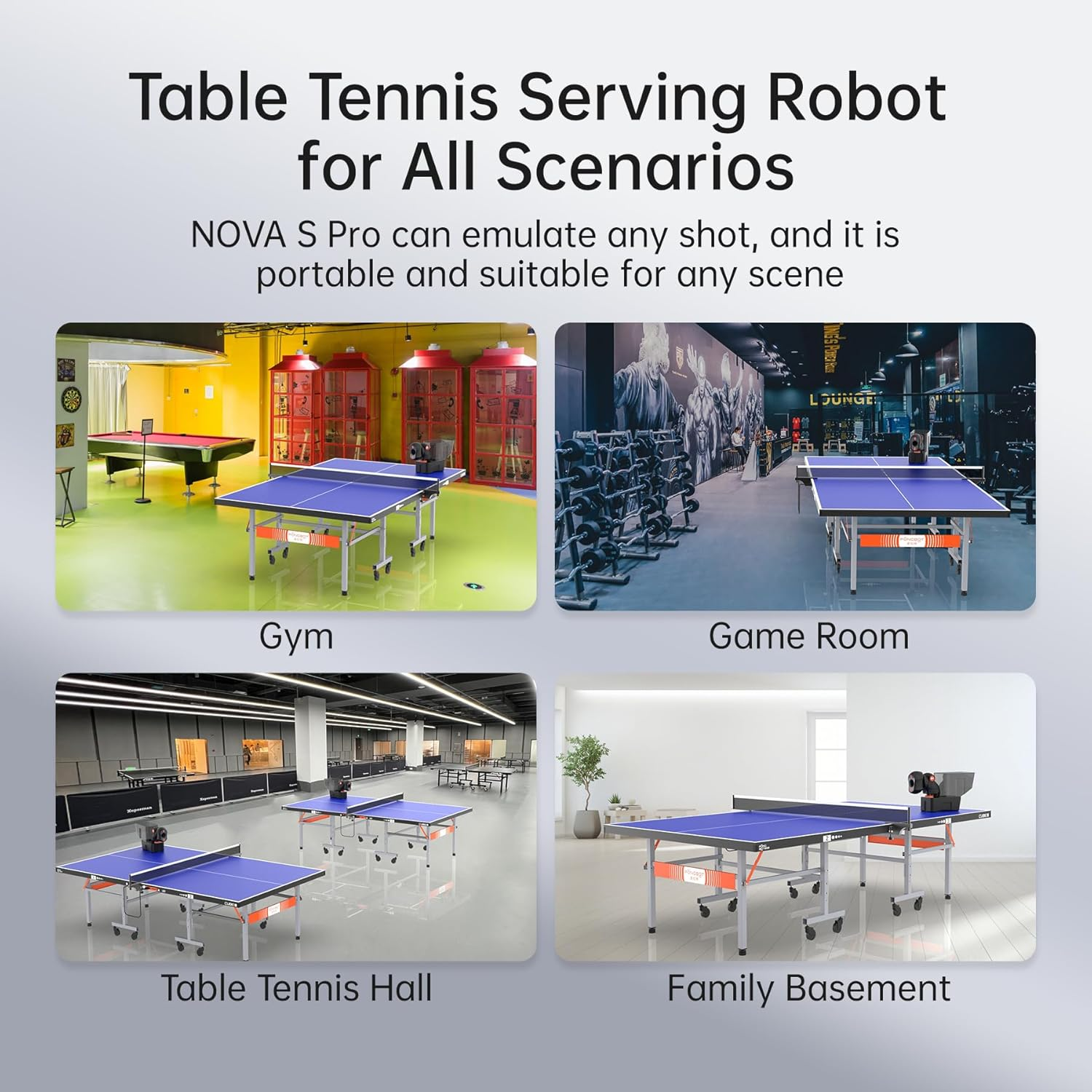 PONGBOT Table Tennis Robot, Portable Ping Pong Machine, APP Control, 264 Built-In Routines, 150-Ball Capacity, Customize Spin/Speed for Solo Training & Coaching, One-Year Warranty image number 5