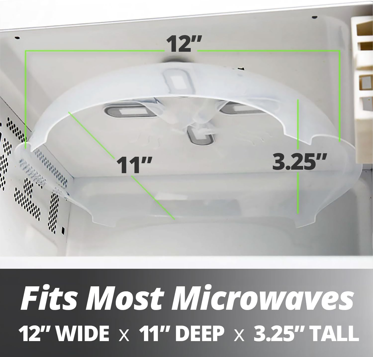 Hover Cover Magnetic Splatter Cover, 12-Inch Clear Bpa-Free Food Lid, Vented Plate Guard with Steam Vents, Anti-Splash Microwave Lid, Dishwasher Safe, Space-Saving Magnetic Storage - Graphite image number 6