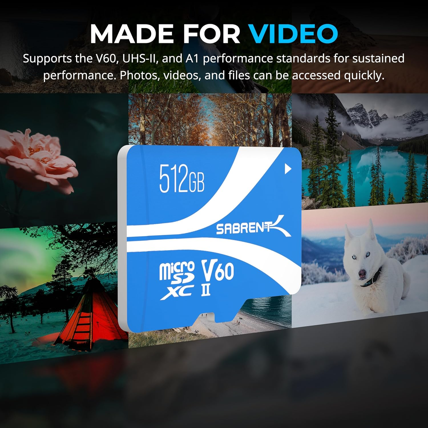 SABRENT Rocket V60 Microsdxc Memory Card | 512GB, V60 Specification, 8K Video, A1, UHS-II Compatible (SD-MT60-512GB) image number 5