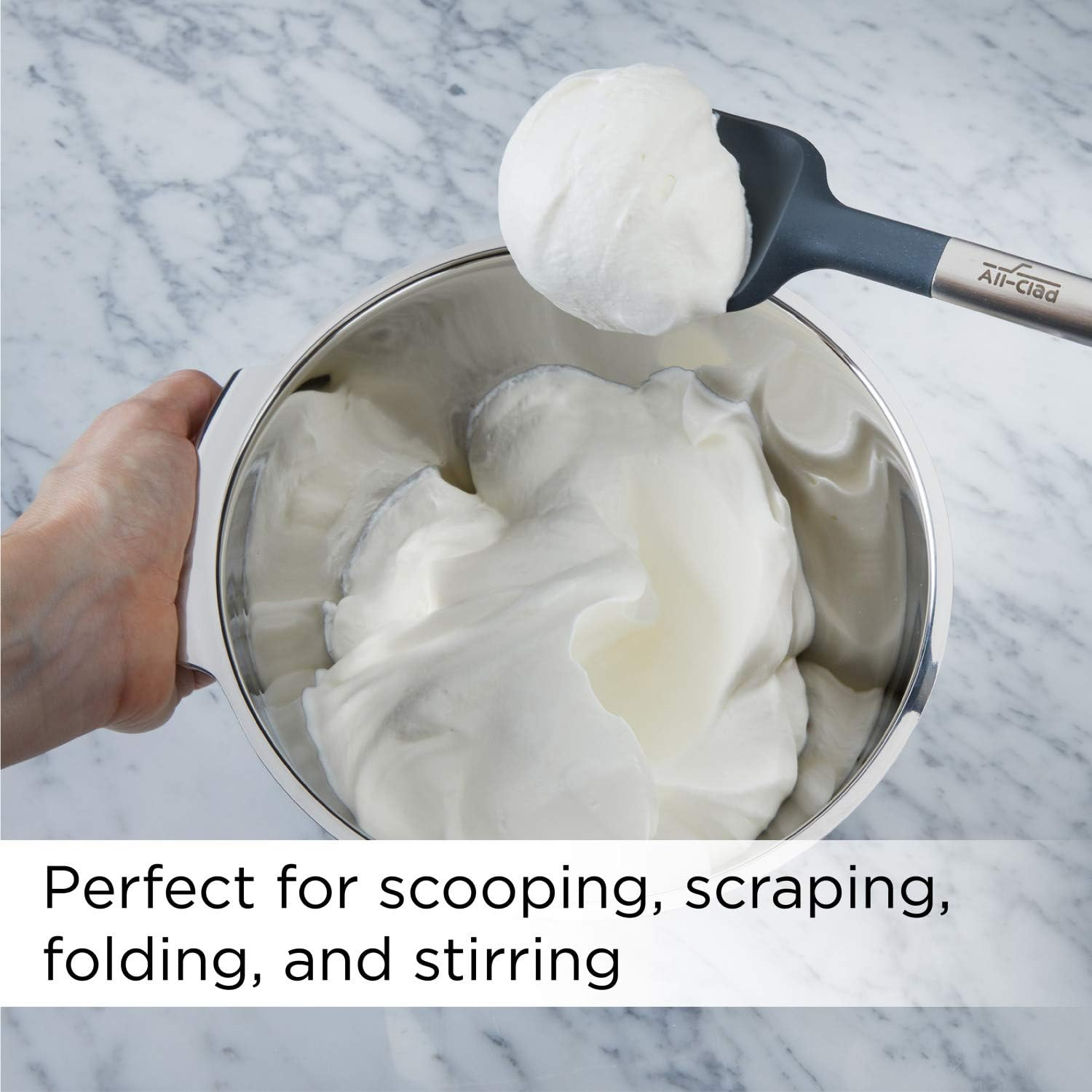 All-Clad Specialty Silicone Kitchen Gadgets 5 Piece Set, Spatulas Kitchen Tools, Kitchen Hacks Black image number 4