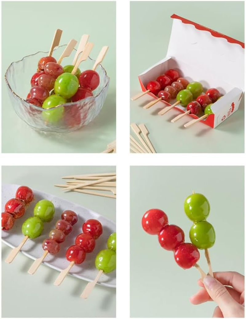 50/100/150PCS Square-End Bamboo Skewers 9CM &ndash; 3MM Thick Mini Wooden Sticks for Appetisers, Meat, Veggies, Fruit & Cheese &ndash; Eco-Friendly Disposable Skewers for BBQ, Parties & Finger Foods (50) image number 1