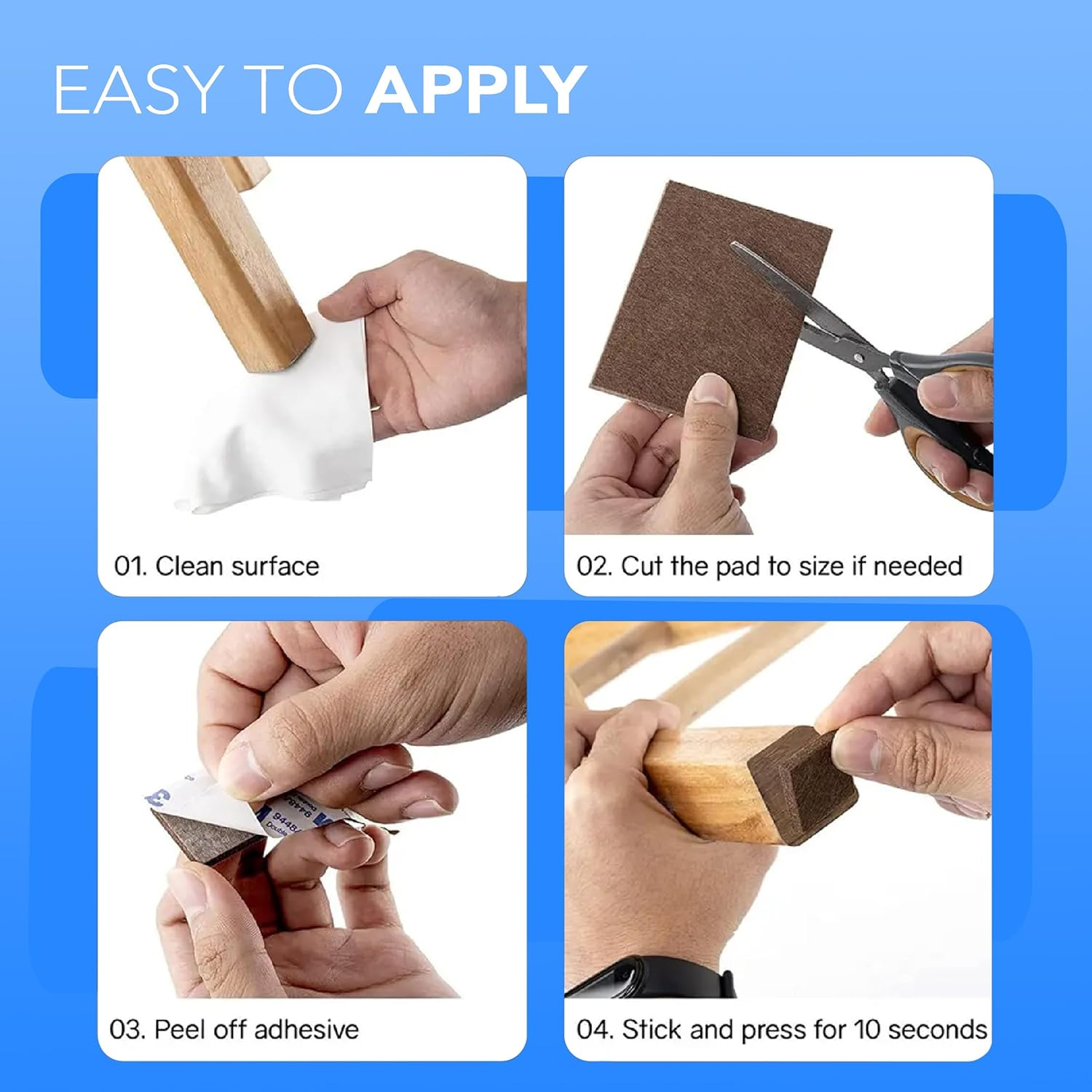 Serenelife Scotch Felt Pads 133 PCS Beige, Felt Furniture Pads for Protecting Hardwood Floors, Round, Assorted Sizes Value Pack, Self-Stick Design, Protecting from Nicks,Dents and Scratches (SP845-NA) image number 2