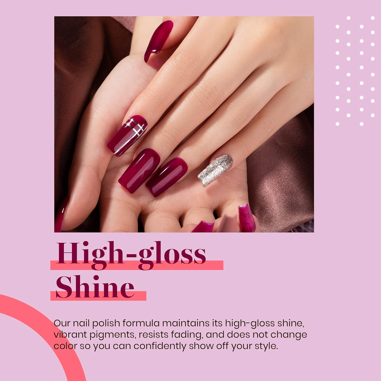 Beetles Gel Nail Polish, 1Pcs 15Ml Vanessa Wine Color Soak off Gel Polish Nail Art Manicure Salon DIY Gel Nail Design Decoration at Home image number 2