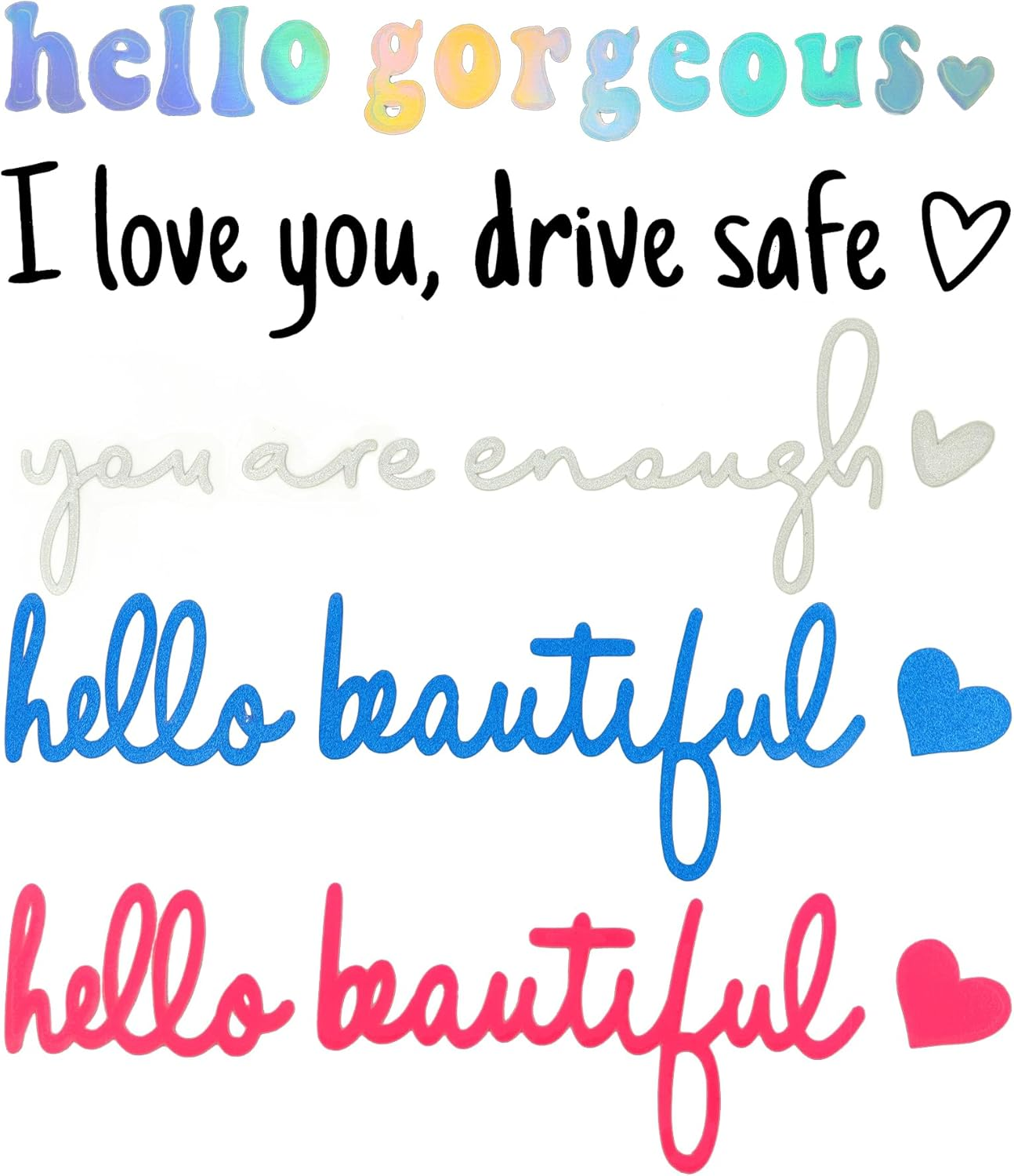 10 Pcs Rearview Mirror Decal, Funny Car Decals for Women, Rear View Mirror Sticker, Affirmation Vinyl Car Stickers and Decals, Car Window Decals Car Decoration Accessories (10 Pcs)