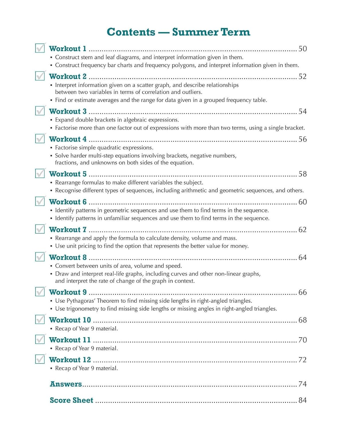 KS3 Year 9 Maths 10-Minute Weekly Workouts image number 2