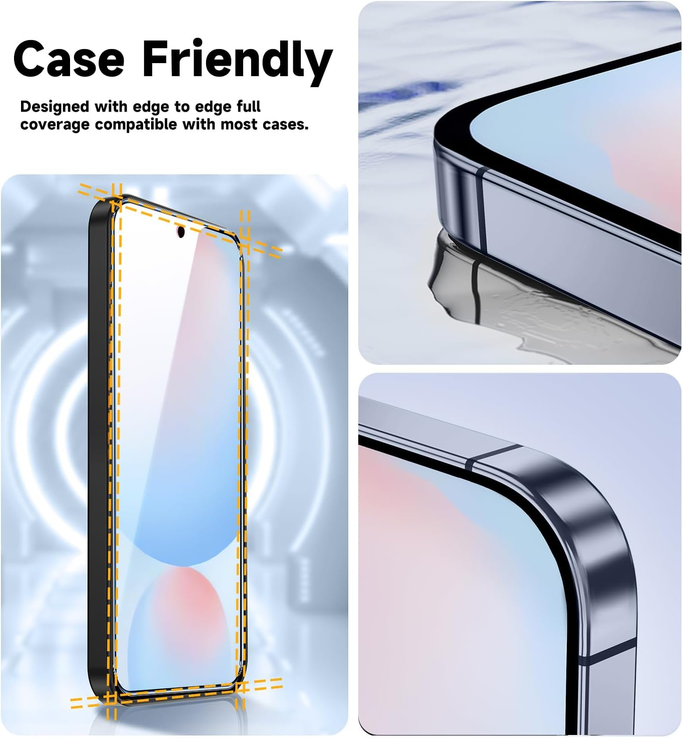 MAGIC JOHN 2 Pack for Samsung Galaxy S24 FE Tempered Glass Screen Protector, Auto Dust-Elimination Installation, Bubble Free, HD Clear, Easy Installation image number 6