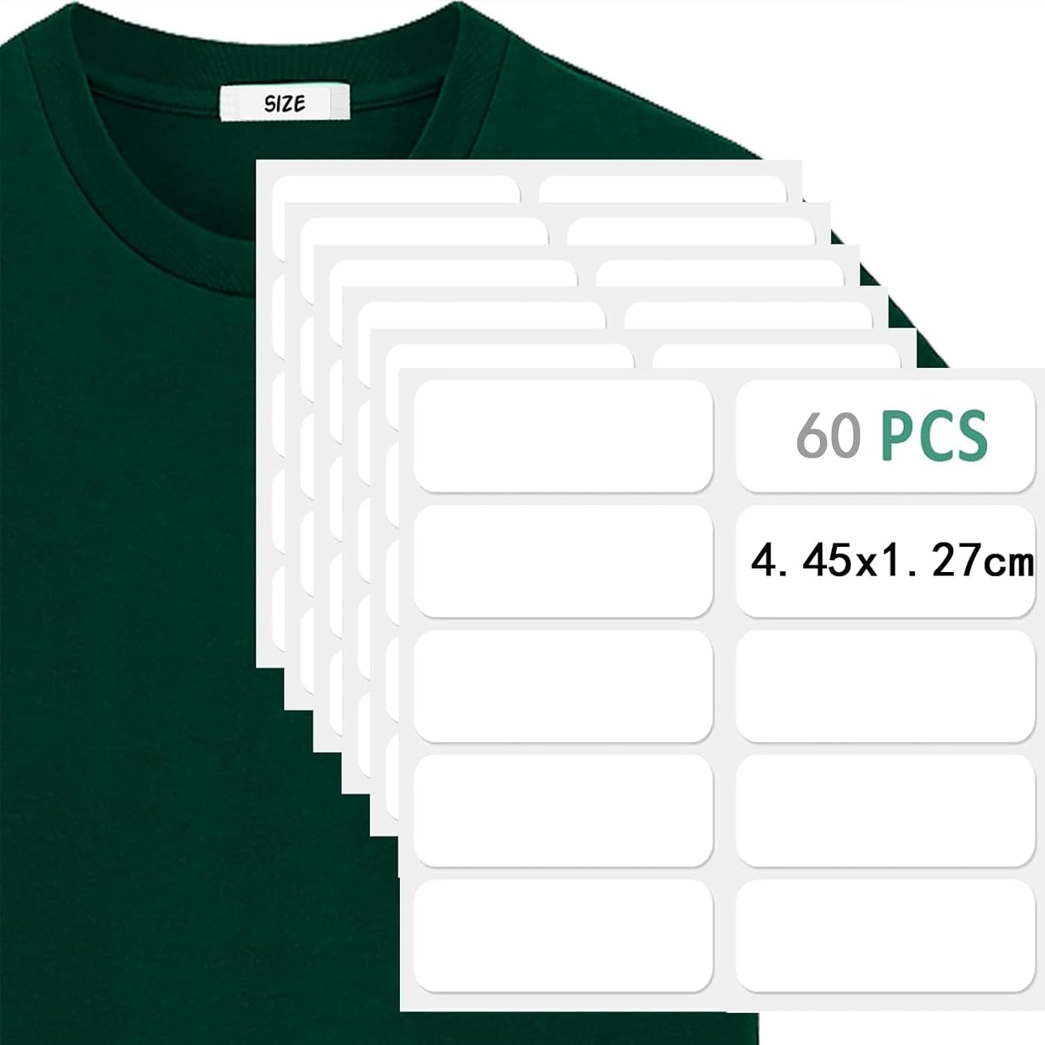 Name Labels for Clothes, 60Pcs No-Iron Clothes Labels Washable, Waterproof Stamps for Clothes, Fabrictags for Nursing Home School Name Tag Fabric Stickers(4.45 X1.27Cm/18X0.59Inch) image number 4