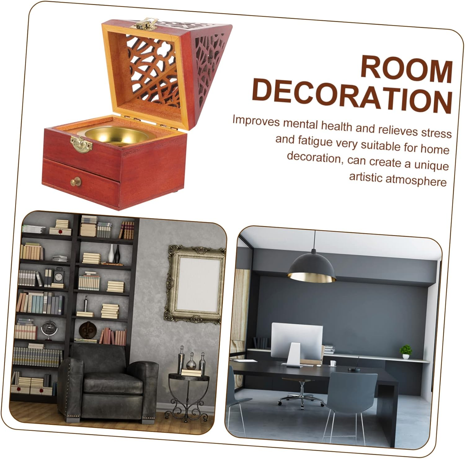 Abaodam 3Pcs Pyramid Incense Burner Holder Drawer Design Incense Burners for Home Decor and Meditation Space image number 5