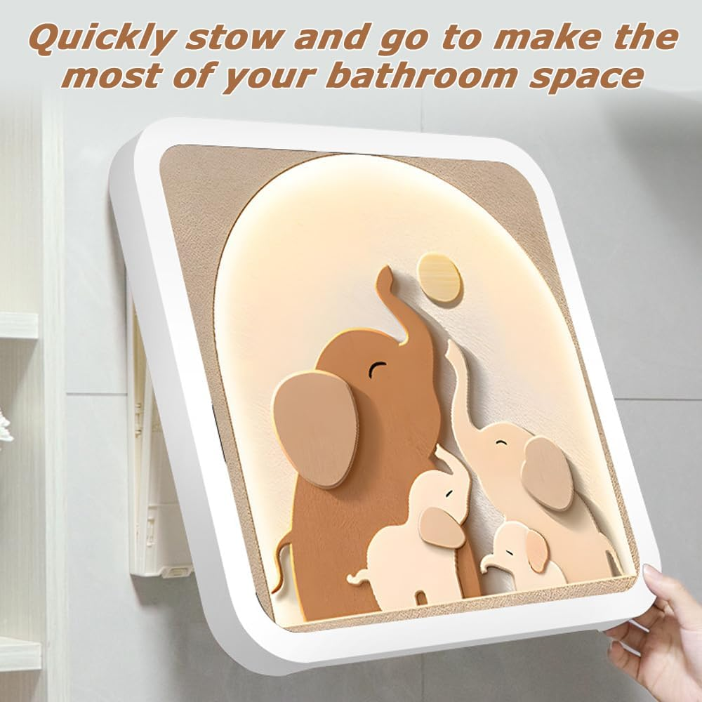 Foldable Bathroom Wall Storage Box, Waterproof Shower Wall Cabinet, Put Clean Clothes Shower Storage, Mural Shelf for Bathroom, Bedroom, Kitchen, Balcony Home Decor