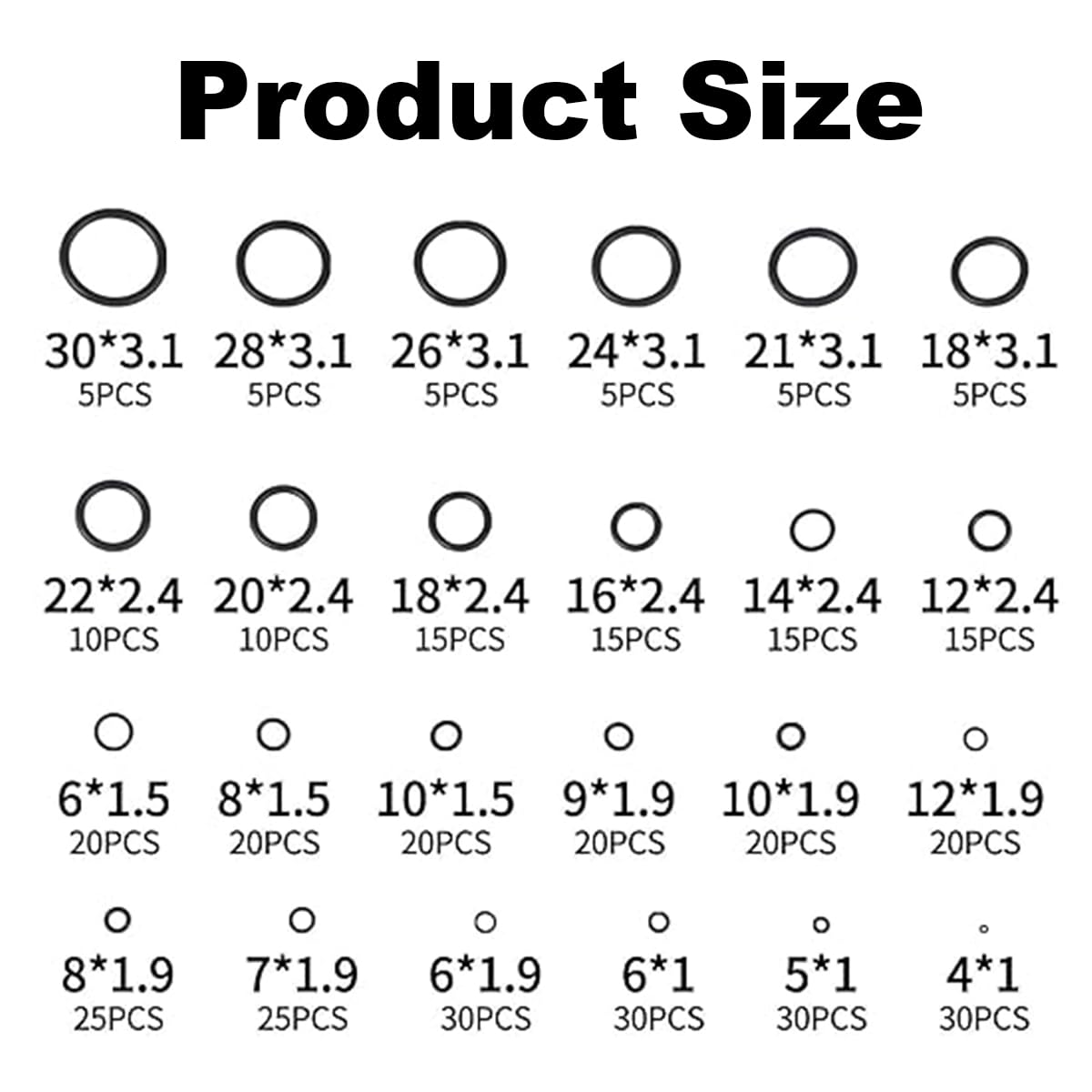 400 Pcs Rubber O-Rings Assortment Kit, O Rings Kit,24 Sizes Nitrile Rubber O Rings Sealing Kits for Faucet,Hose,Automotive Repair, Plumbing,Gas image number 5