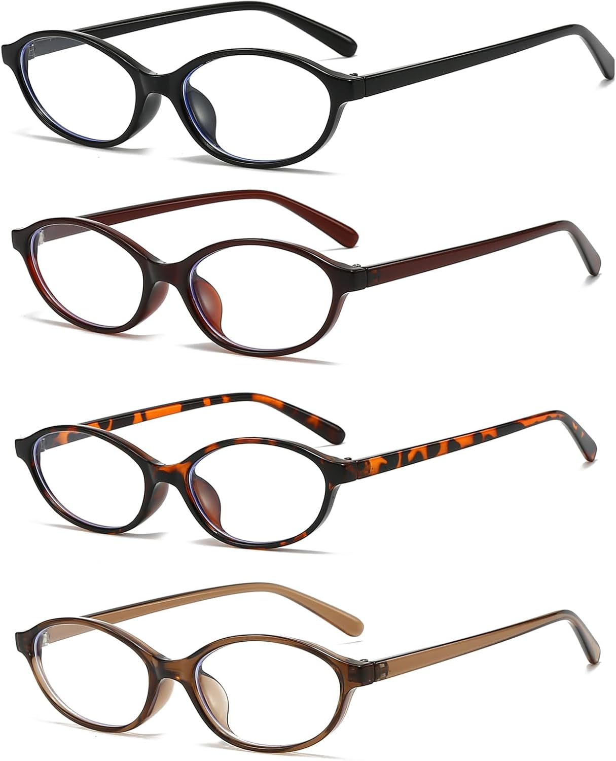 LJCZKA Oval Blue Light Blocking Glasses for Women Men Retro Small Oval Frame Y2K Cat Eye Computer Eyeglasses Clear Lens image number 6