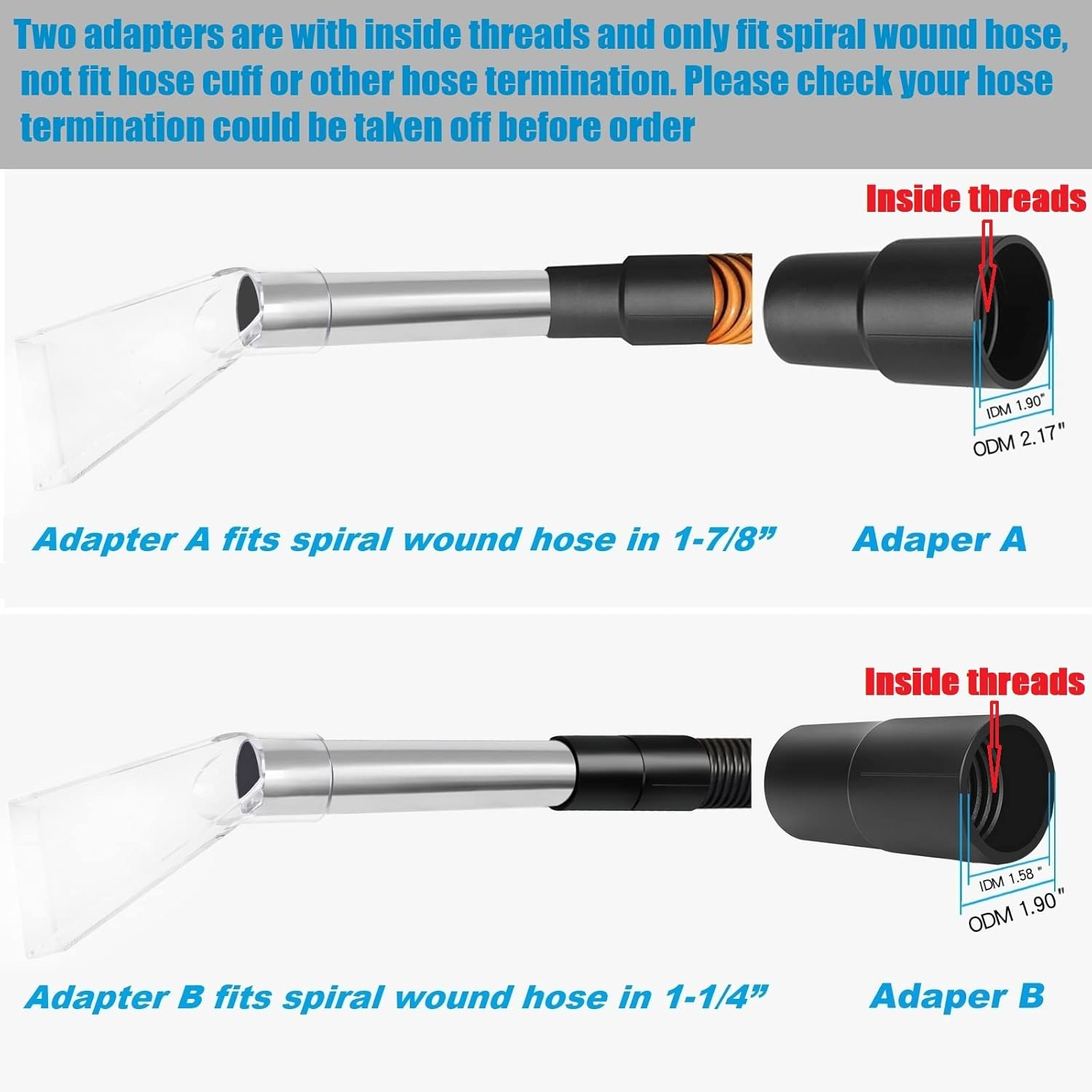 Happy Tree Upholstery Detailing Hand Wand with See-Through Plastic Head for Carpet Cleaning Truck Mount & Portable Extractor