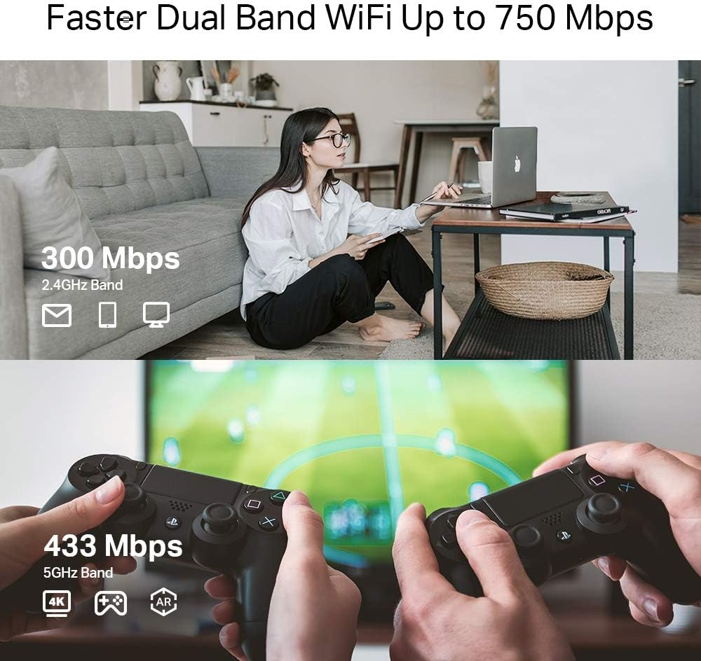 Tp-Link AC750 Mesh Wi-Fi Range Extender, Dual Band, Wifi Extender, Smart Home, Wireless, up to 750Mbps, Built-In AP Mode, Gaming & Streaming, Works with Any Wifi Router (RE205) image number 2