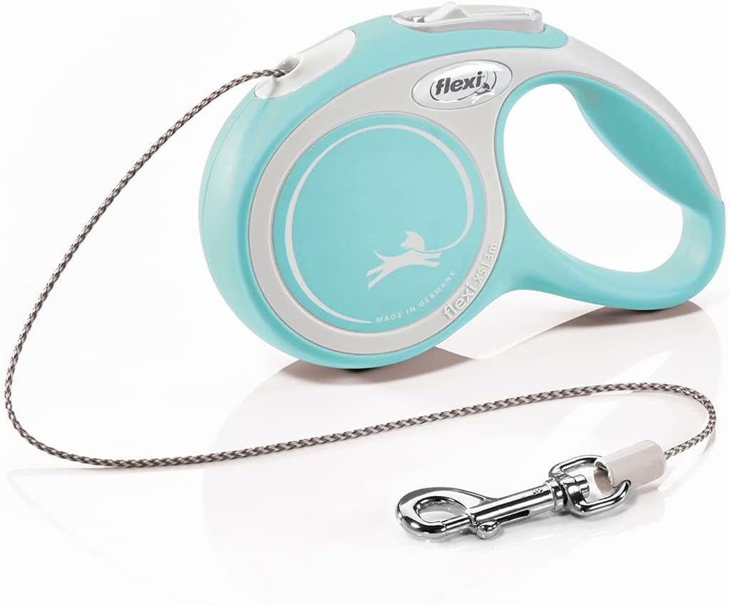 Flexi New Comfort Cord Grey & Blue Extra Small 3M Retractable Dog Leash/Lead for Dogs up to 8Kgs/18Lbs
