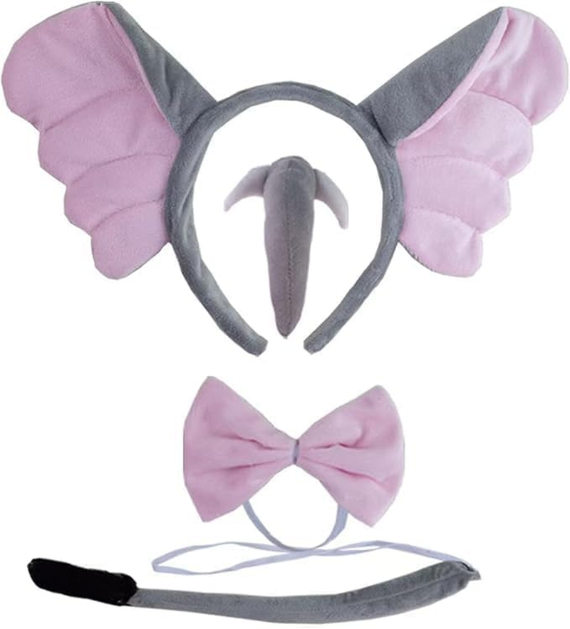 Costume Set, Animal Costume Accessories,Headband Ears Nose Tail Bow Tie Fancy Dress up Cosplay for Kids Teens Adults Christmas, Birthday Party Carnival