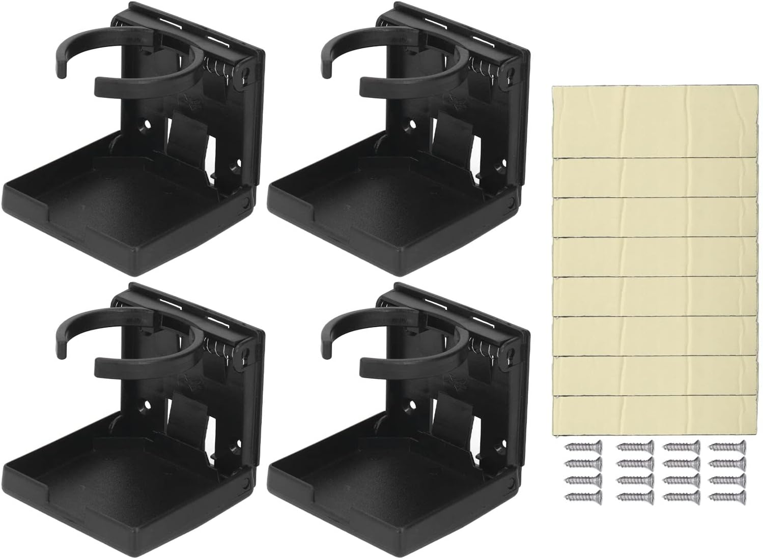 4PCS Adjustable Folding Drink Holder with Screws, Automotive Drink Holder, Wall Mount Car Cup Holder, Fit Most Size Bottle for Trucks, Rvs, Vans, Boats, Campers, Caravans (Black) image number 6
