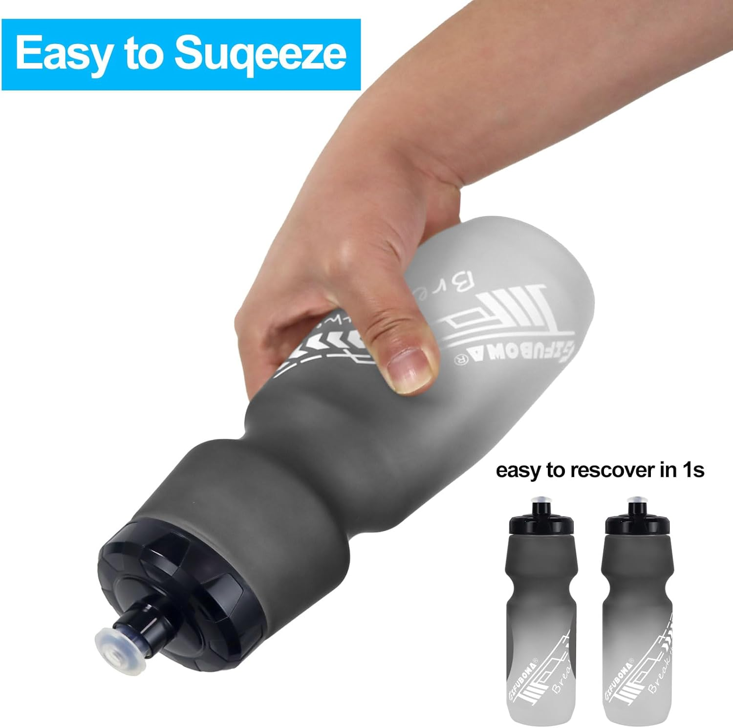 Bike Water Bottles 24Oz Lightweight Mountain Cycling Squeeze Sports Drink Cup 2 Pack image number 1