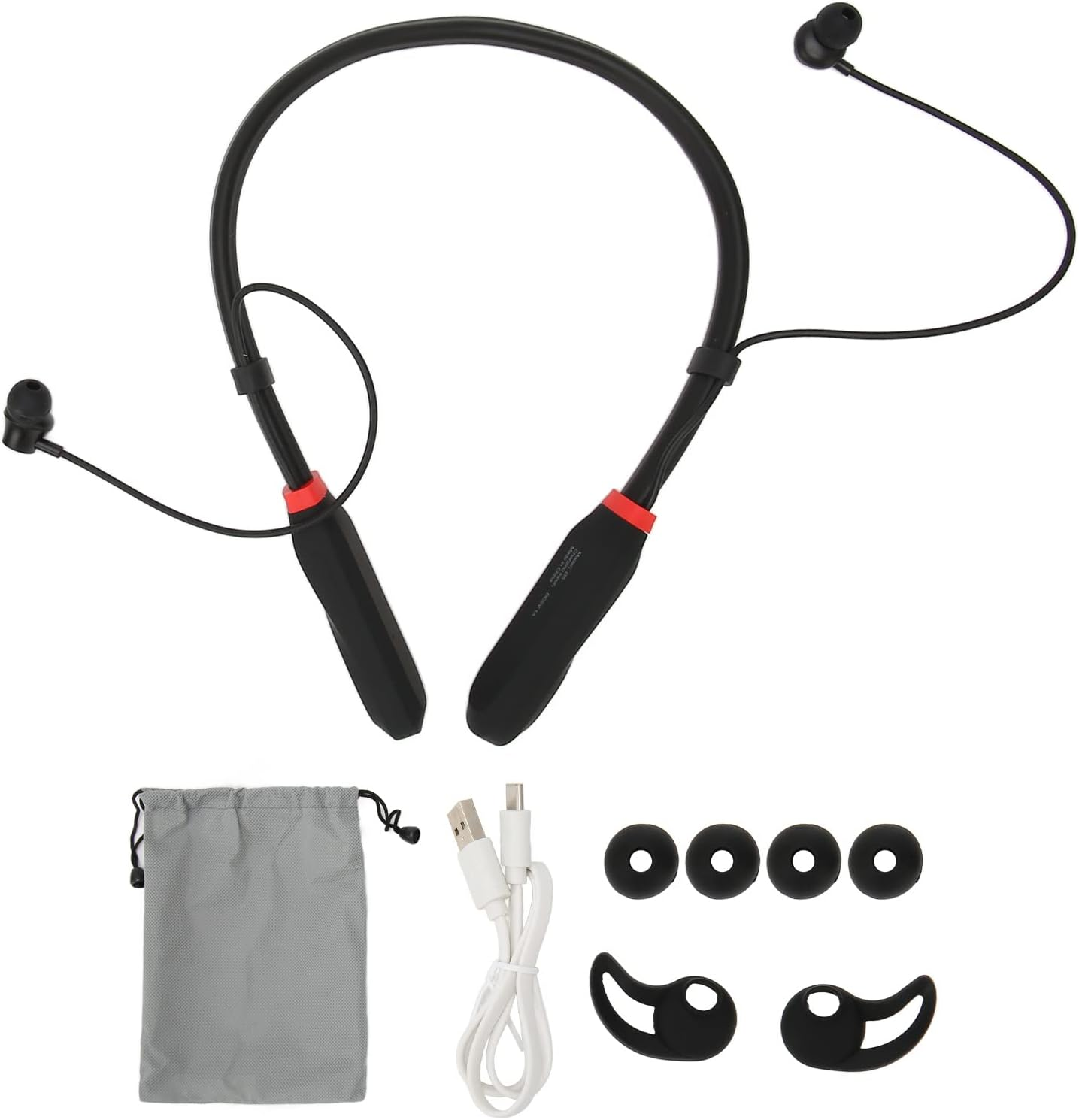 TOPINCN Multifunctional Neckband Headphones Wireless Earbuds Hifi Stereo Deep Bass for Sports, Stable to Wear Ergonomic Design Long Battery Life for Video Journeys, 1000Mah