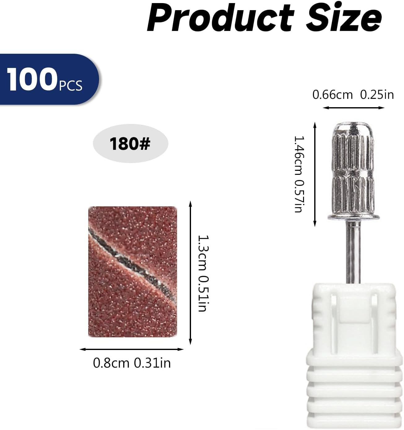 100 Pcs Nail Drill Bits Sanding Bands for Nail Drill 180 Fine Grit Nail File Sanding Bands - Nail Drill Bits and Nail Supplies to Stock Your Nail Tech Supplies with Tools image number 4