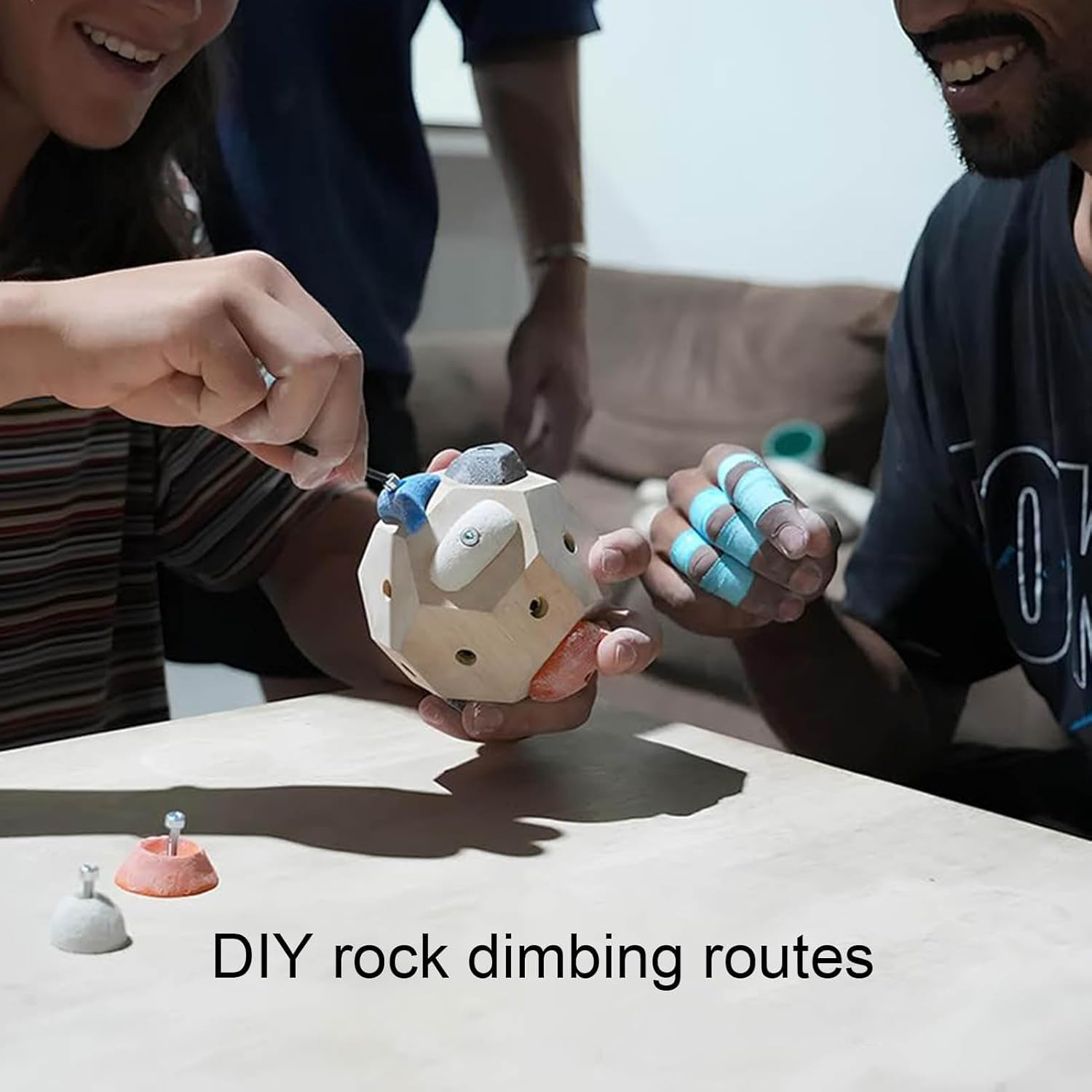 Handcrafted Boulder Block, Build Strength and Precision, Boulder Ball 3D Climbing Ball Rock Simulated Climbing Training Balls for Take It Out Anytime, Finger Strength Training image number 6