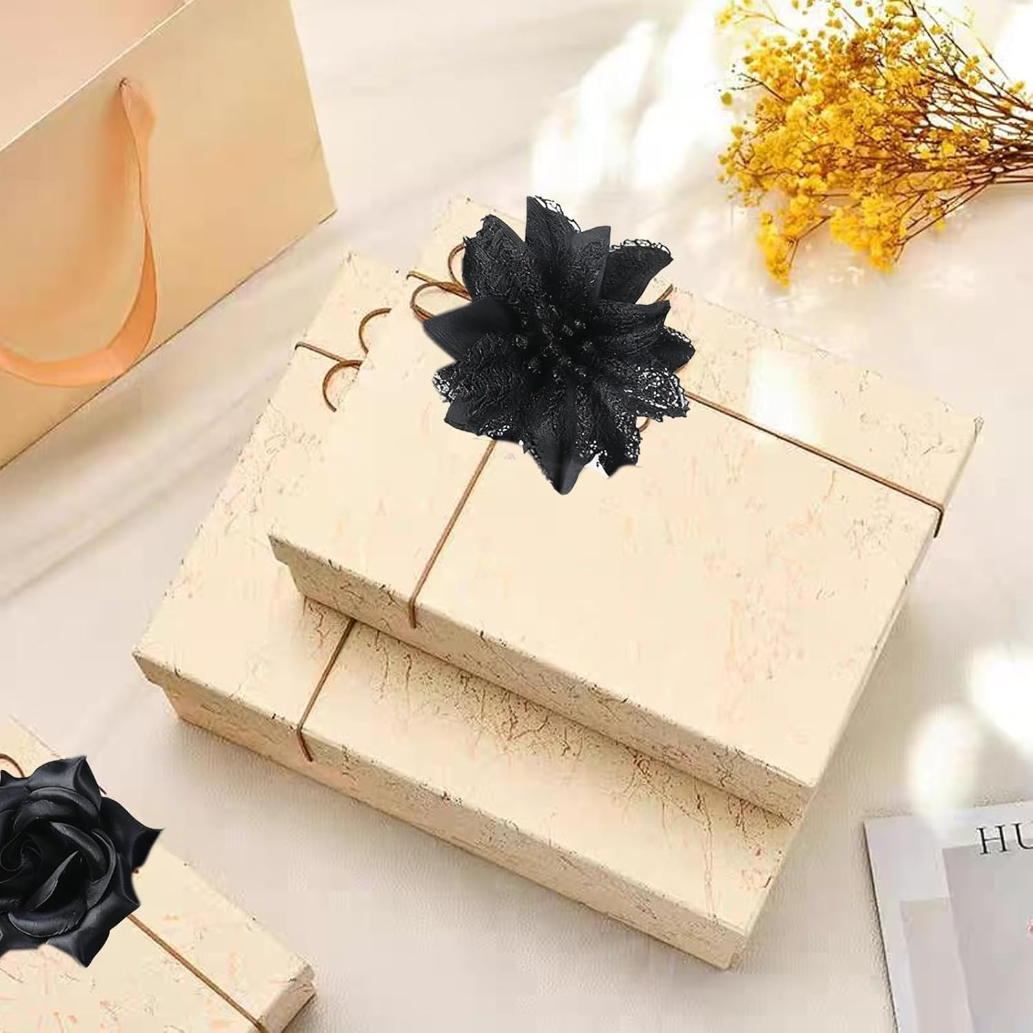 Flower Hair Clip, Pack of 21 Black Flower Hair Clips, Artificial Flower Hair Clips, Flower Hair Accessories for Party, Beach, Wedding, Event Decoration image number 6