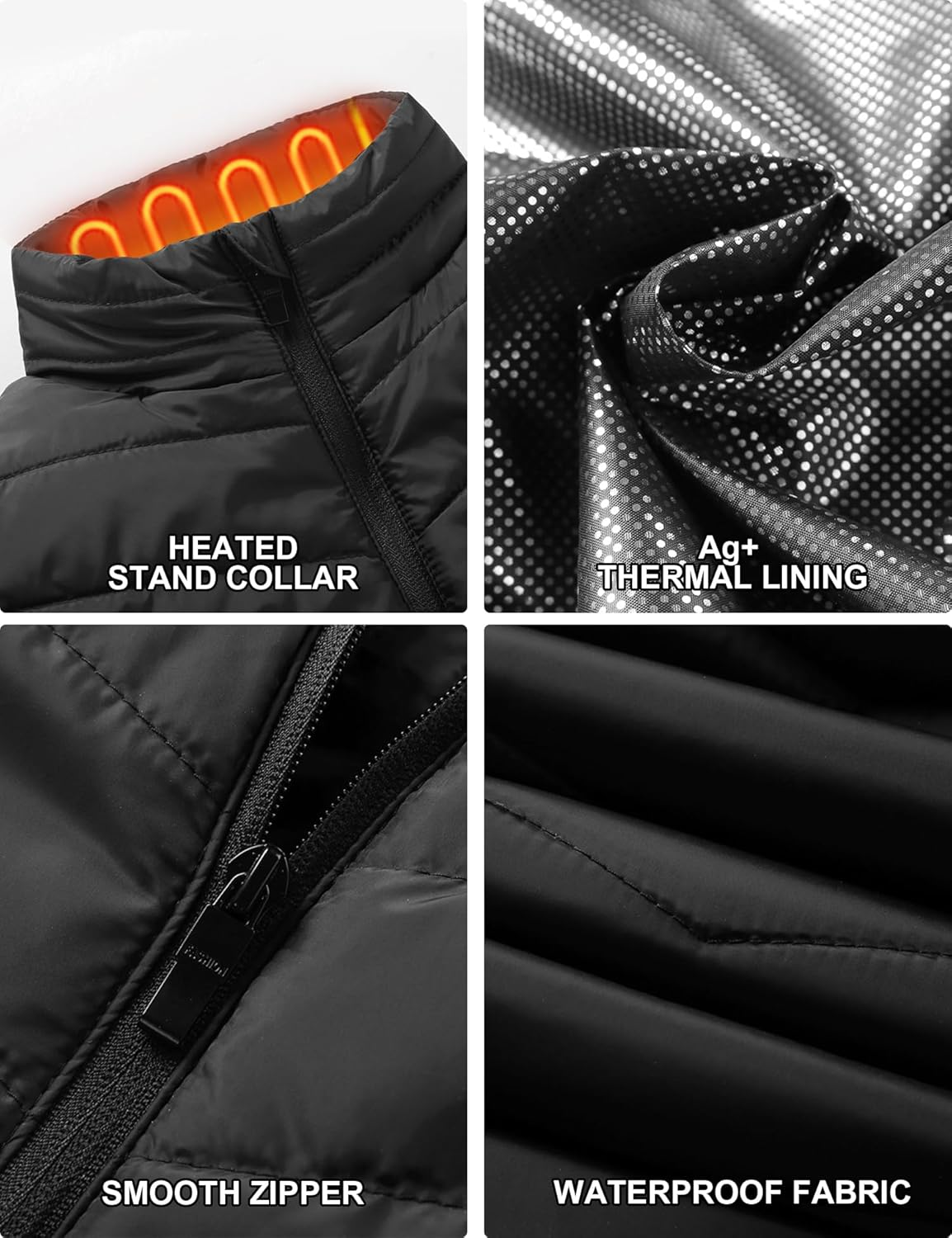 Heated Vest without Battery Pack with 9 Heating Elements,Heated Body Warmer, Electric USB Rechargeable Winter Thermal Vest for Outdoor Riding Camping Hiking