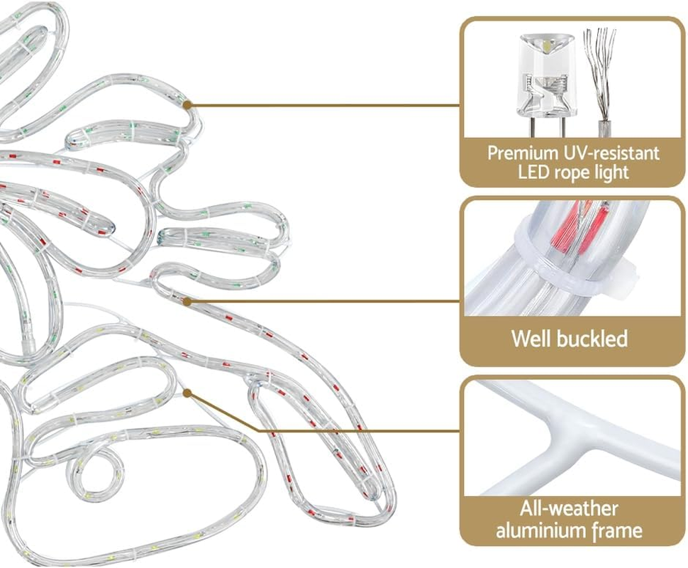 Jingle Jollys Christmas Lights Cold White LED String Light, Indoor Outdoor Decorations, 76Cm Long 216 Bulbs Fairy Bell Water Resistant for Home Indoor Wedding Party Festival Decor image number 4