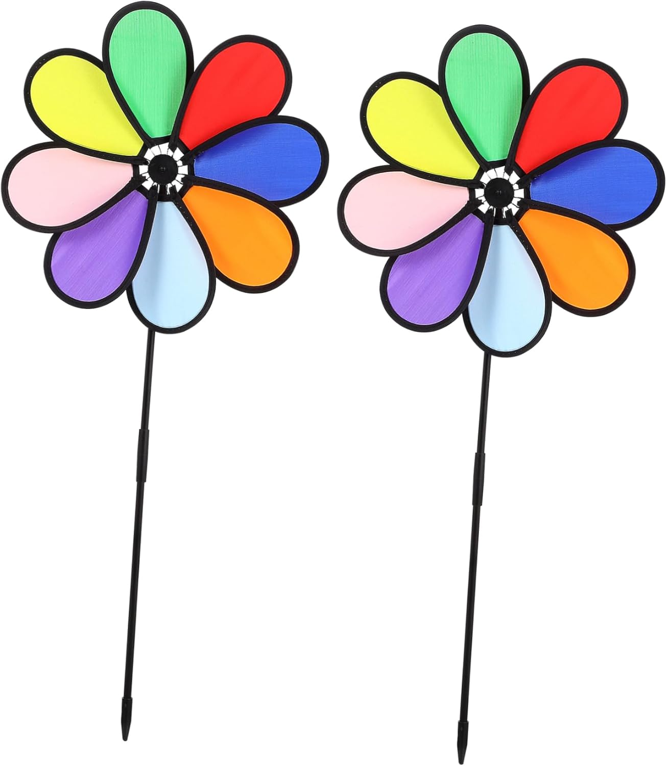 CIYODO Lawn Pinwheel Windmill Toys 2 Pack Colorful Windmill Spinners Easy Assembly for Outdoor Decor image number 3