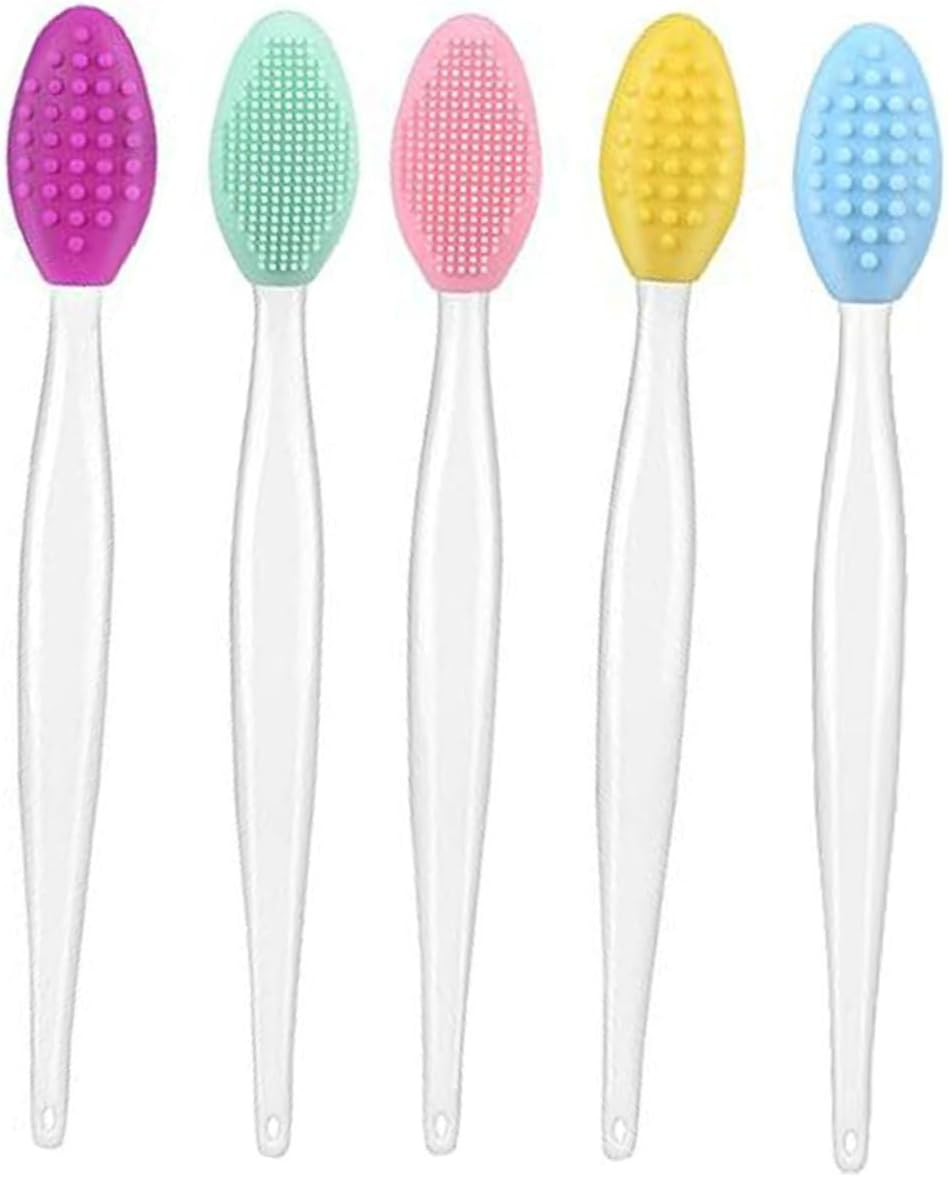 LOORGVEL 5Pcs Double Sided Silicone Lip Scrub Brush Exfoliating Lip Scrubber Tool for Smooth Lips image number 5
