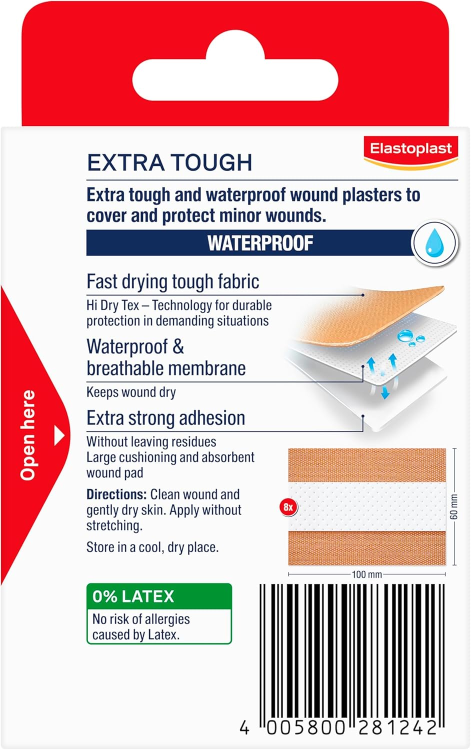 Elastoplast Extra Tough Waterproof Plaster 6Cm X 80Cm