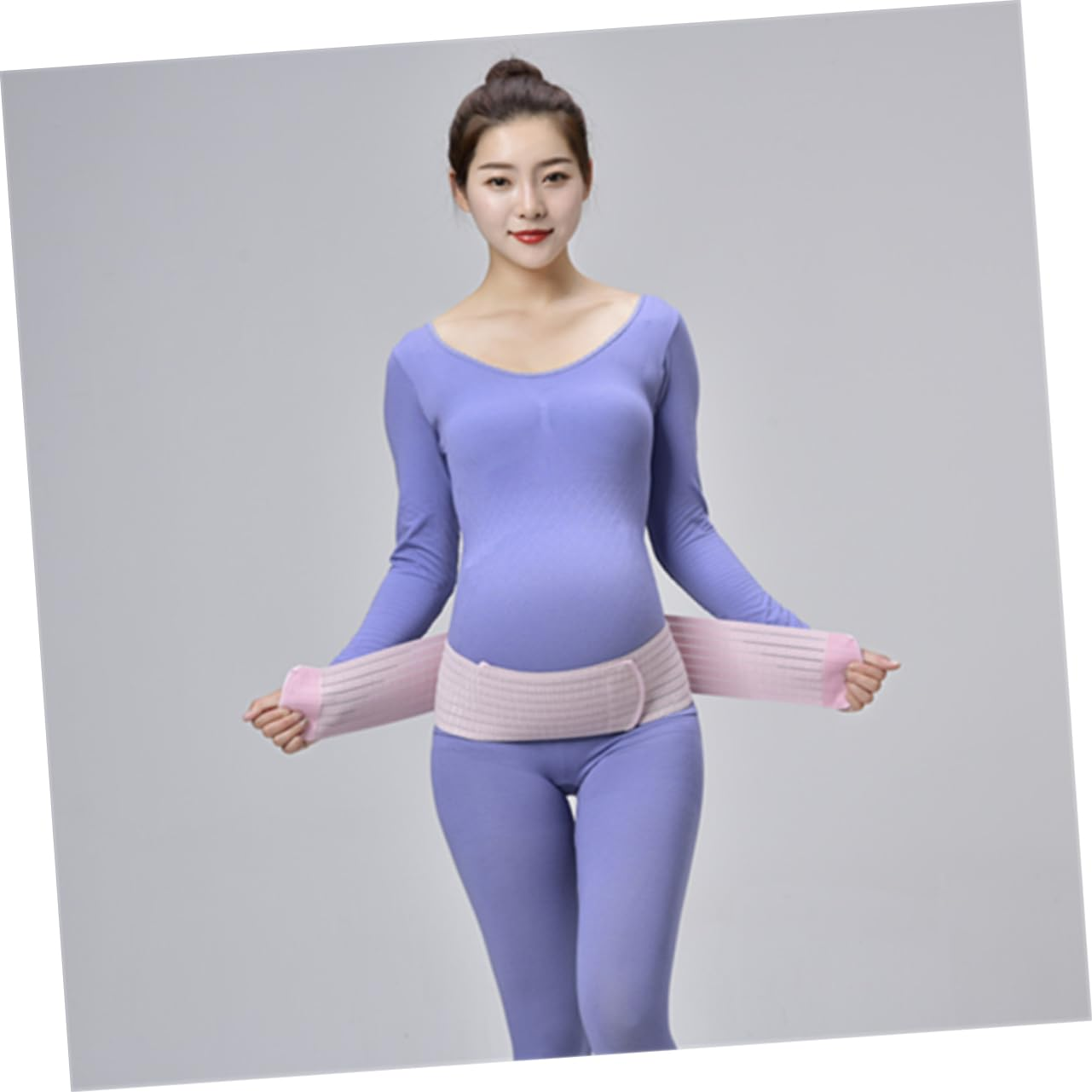 Pregnant Women Belts Dual Layer Breathable Maternity Belly Band Abdominal Support Waist Care Belt Postpartum Pelvic Brace Pink Free Size for Pregnancy and Recovery image number 3