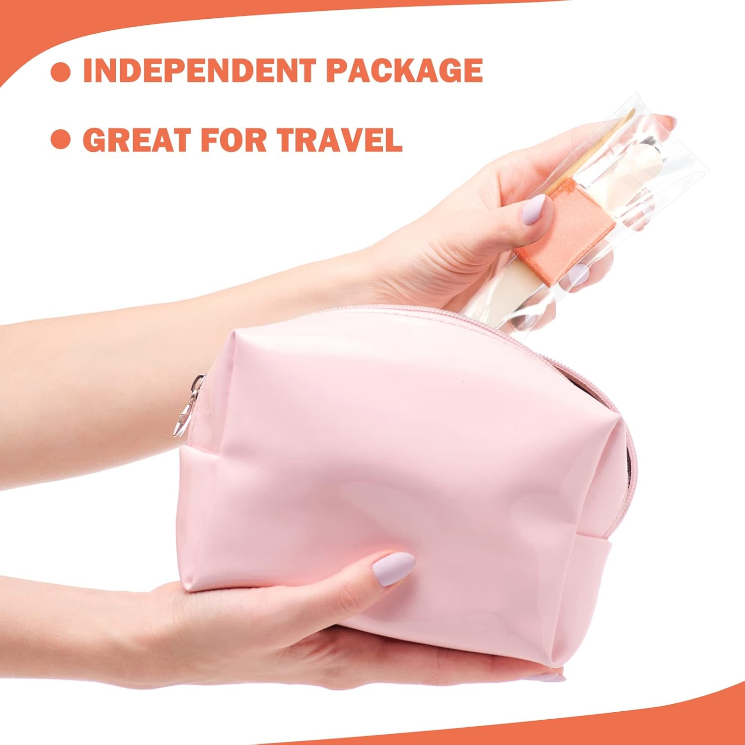 120 Sets Disposable Manicure Kit Basics 3 Pieces Nail Kit, White Wood Nail File 180/180 Grit, Orange Mini Buffer 100/180 Grit, Individually Packed Mini Pedicure Set for Fingernails Toenails image number 5