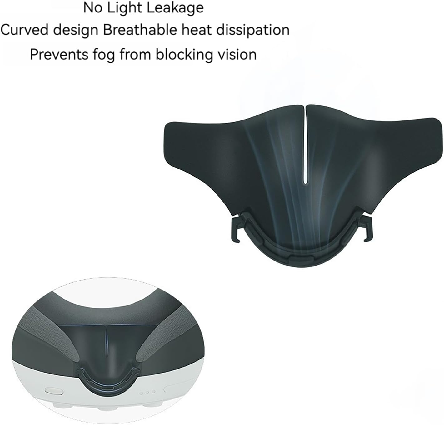 NUHFUFA 2 PCS VR Headset Soft Nose Pad Fits for Quest 3, Anti-Leakage Light Protective Nose Guard Silicone Blackout Cover Cushion VR Accessories image number 5