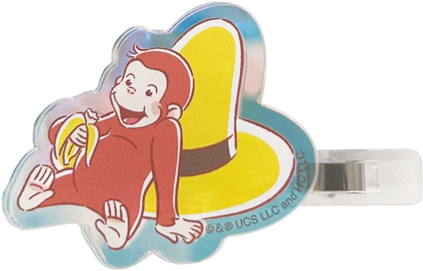Eye Planning Curious George Aurora Acrylic Hair Clip Banana H1.6 X W1.6 Inches (40 X 40 Mm) (Acrylic) 0.3 X 2.2 Inches (7 X 55 Mm) (Hair Clip) K4104B image number 3