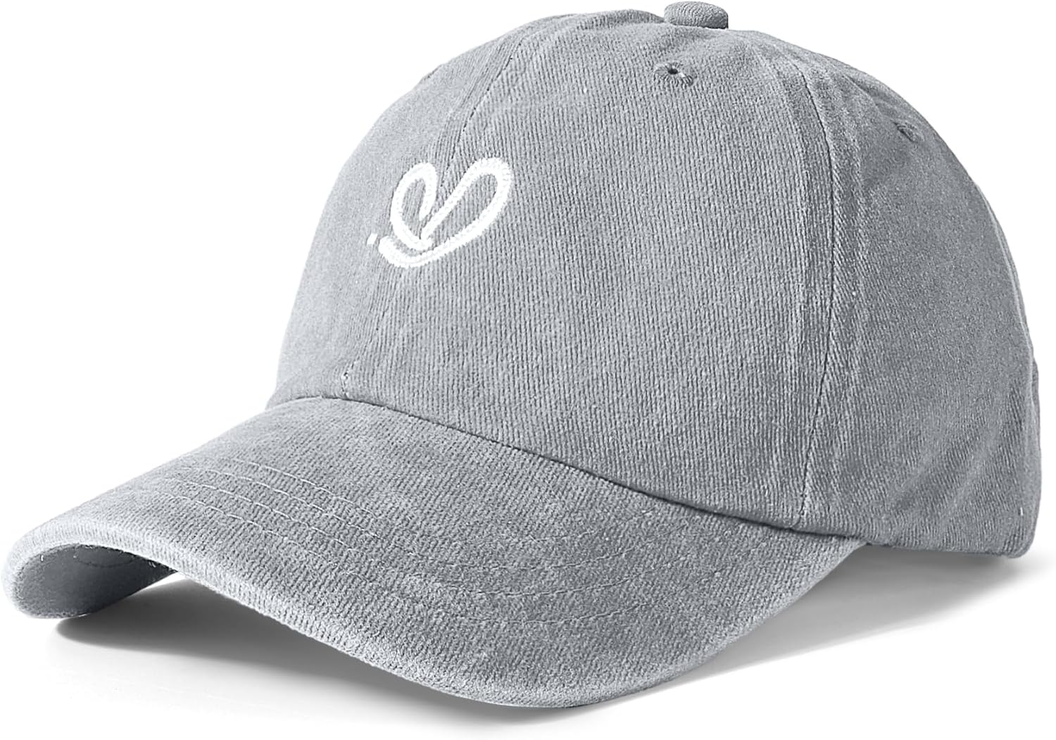 Hebenie Vintage Womens Baseball Cap &ndash; Adjustable Washed Soft Cotton Ladies Cap with Heart Embroidery Comfortable Fit for Casual Wear image number 1